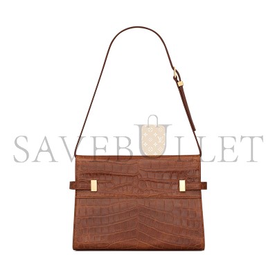 YSL MANHATTAN SMALL IN CROCODILE-EMBOSSED LEATHER 675626AAAOH2591 (24*17.5*6cm)