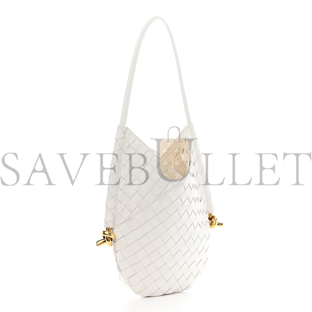 BOTTEGA VENETA NAPPA INTRECCIATO SMALL SOLSTICE HOBO WHITE (28*25*3cm) BOTTEGA VENETA NAPPA INTRECCIATO SMALL SOLSTICE HOBO WHITE (28*25*3cm)