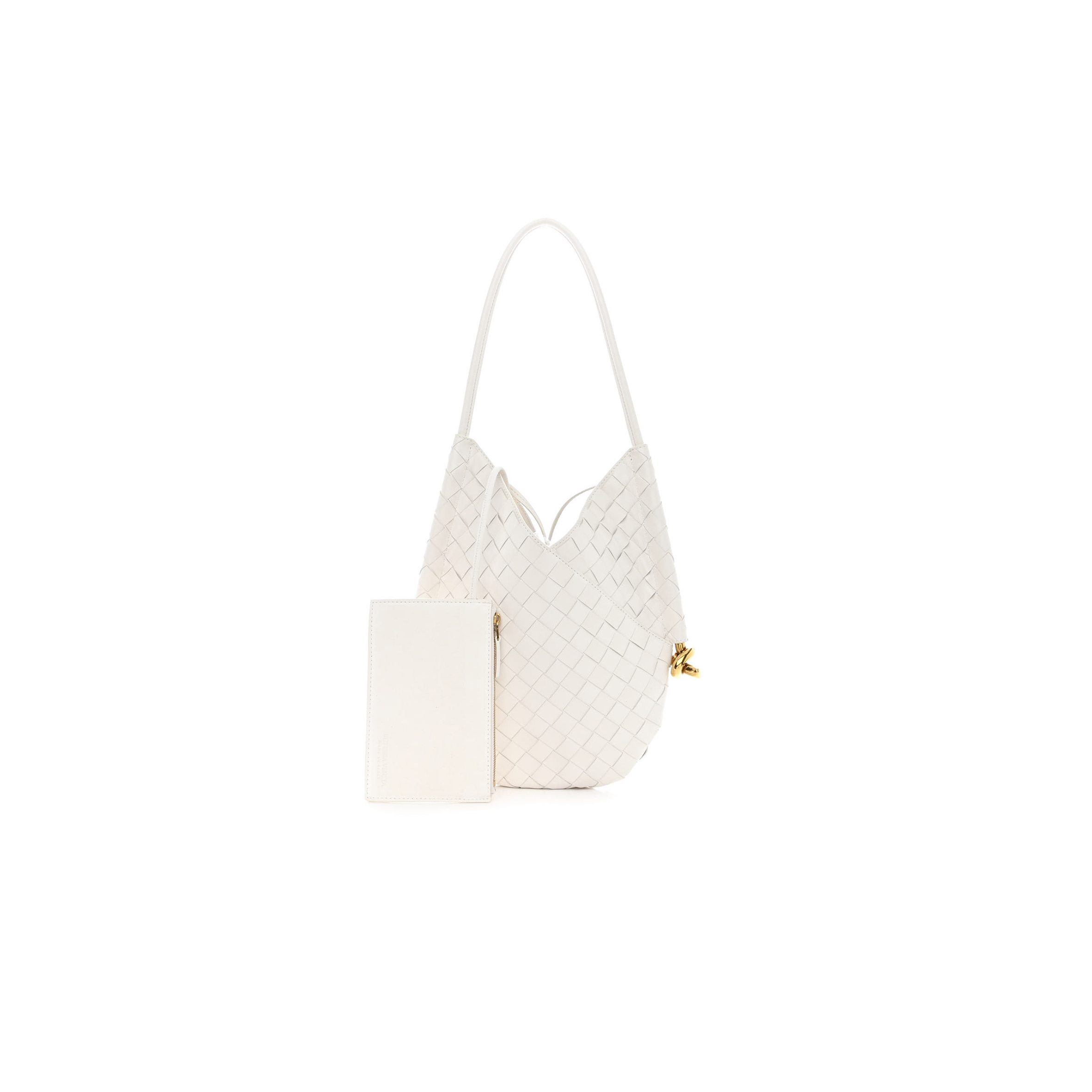BOTTEGA VENETA NAPPA INTRECCIATO SMALL SOLSTICE HOBO WHITE (28*25*3cm) BOTTEGA VENETA NAPPA INTRECCIATO SMALL SOLSTICE HOBO WHITE (28*25*3cm)