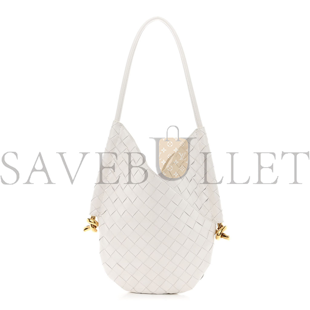 BOTTEGA VENETA NAPPA INTRECCIATO SMALL SOLSTICE HOBO WHITE (28*25*3cm) BOTTEGA VENETA NAPPA INTRECCIATO SMALL SOLSTICE HOBO WHITE (28*25*3cm)