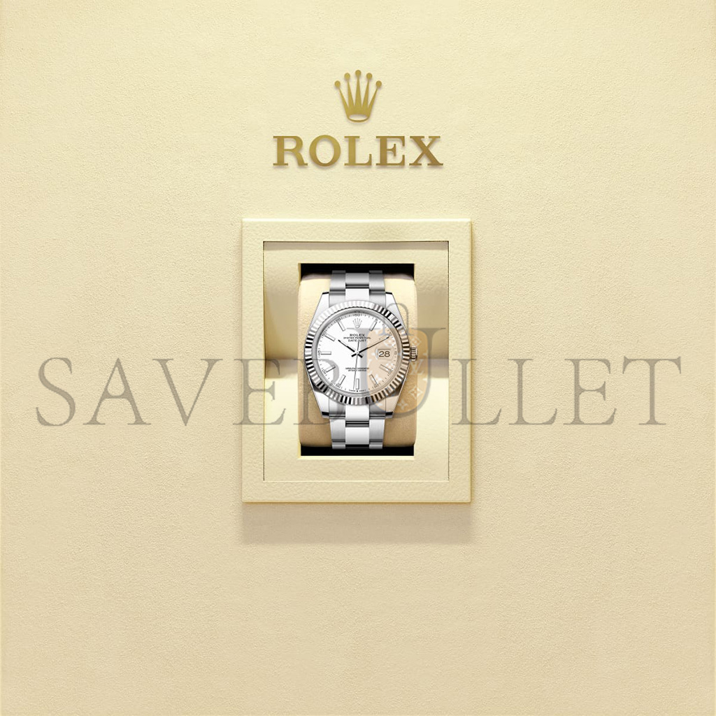 ROLEX DATEJUST 41 OYSTER, 41 MM, OYSTERSTEEL AND WHITE GOLD WATCH 126334-0009