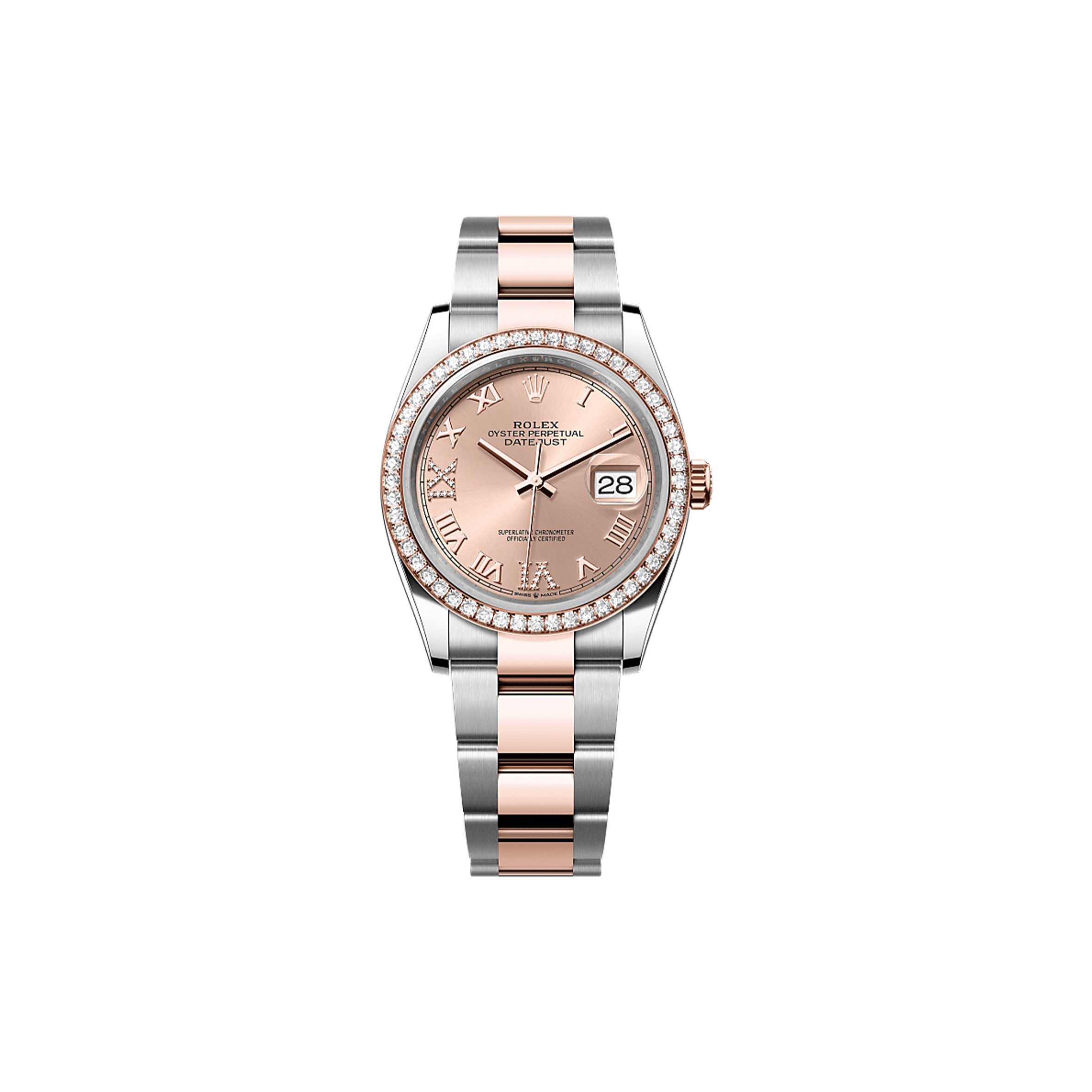 ROLEX DATEJUST 36 OYSTER, 36 MM, OYSTERSTEEL, EVEROSE GOLD AND DIAMONDS WATCH 126281RBR-0016 ROLEX DATEJUST 36 OYSTER, 36 MM, OYSTERSTEEL, EVEROSE GOLD AND DIAMONDS WATCH 126281RBR-0016