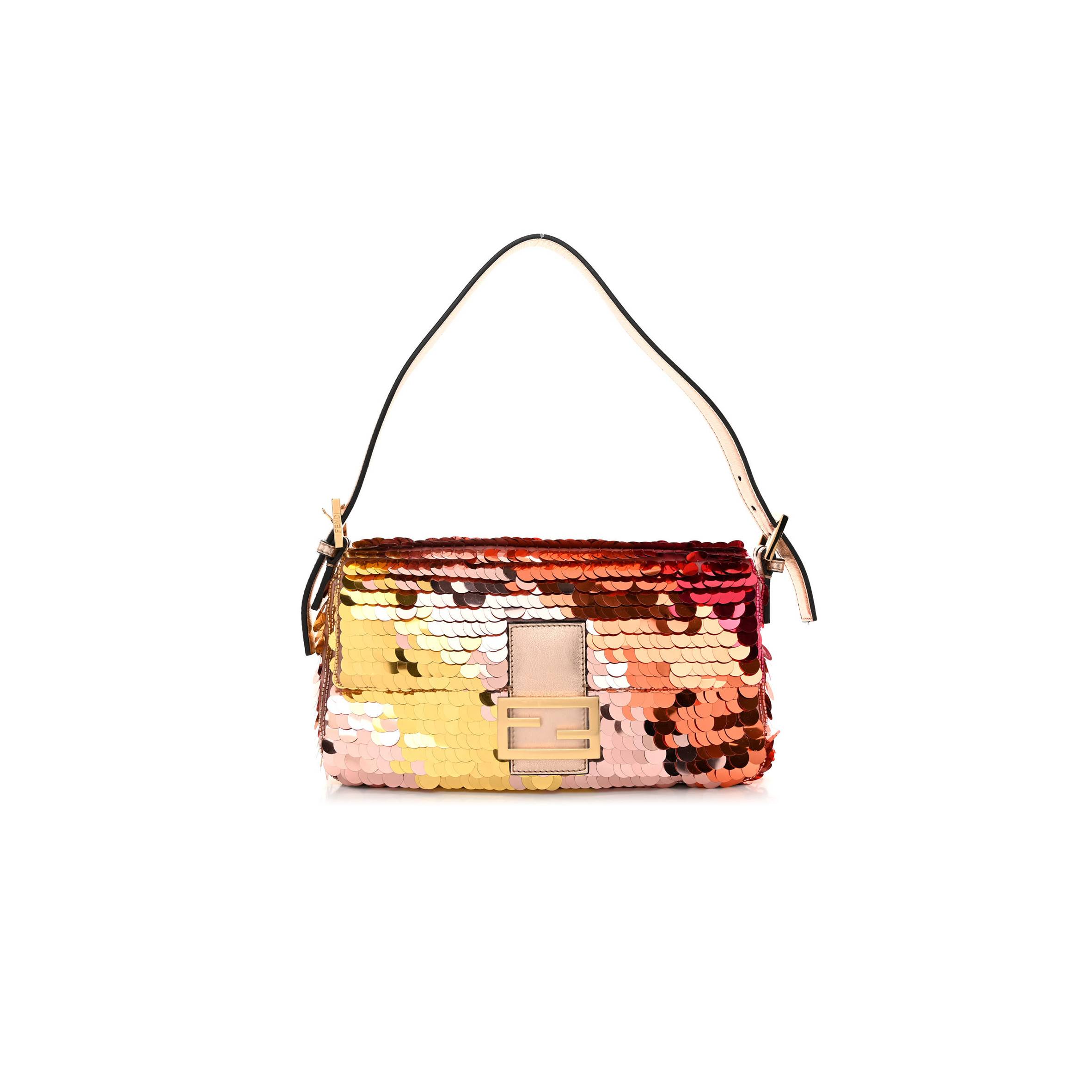 FENDI SEQUIN PAILLETTES VITELLO LAMINATO STRIPED BAGUETTE 1997 MULTICOLOR (27*15*6cm) FENDI SEQUIN PAILLETTES VITELLO LAMINATO STRIPED BAGUETTE 1997 MULTICOLOR (27*15*6cm)