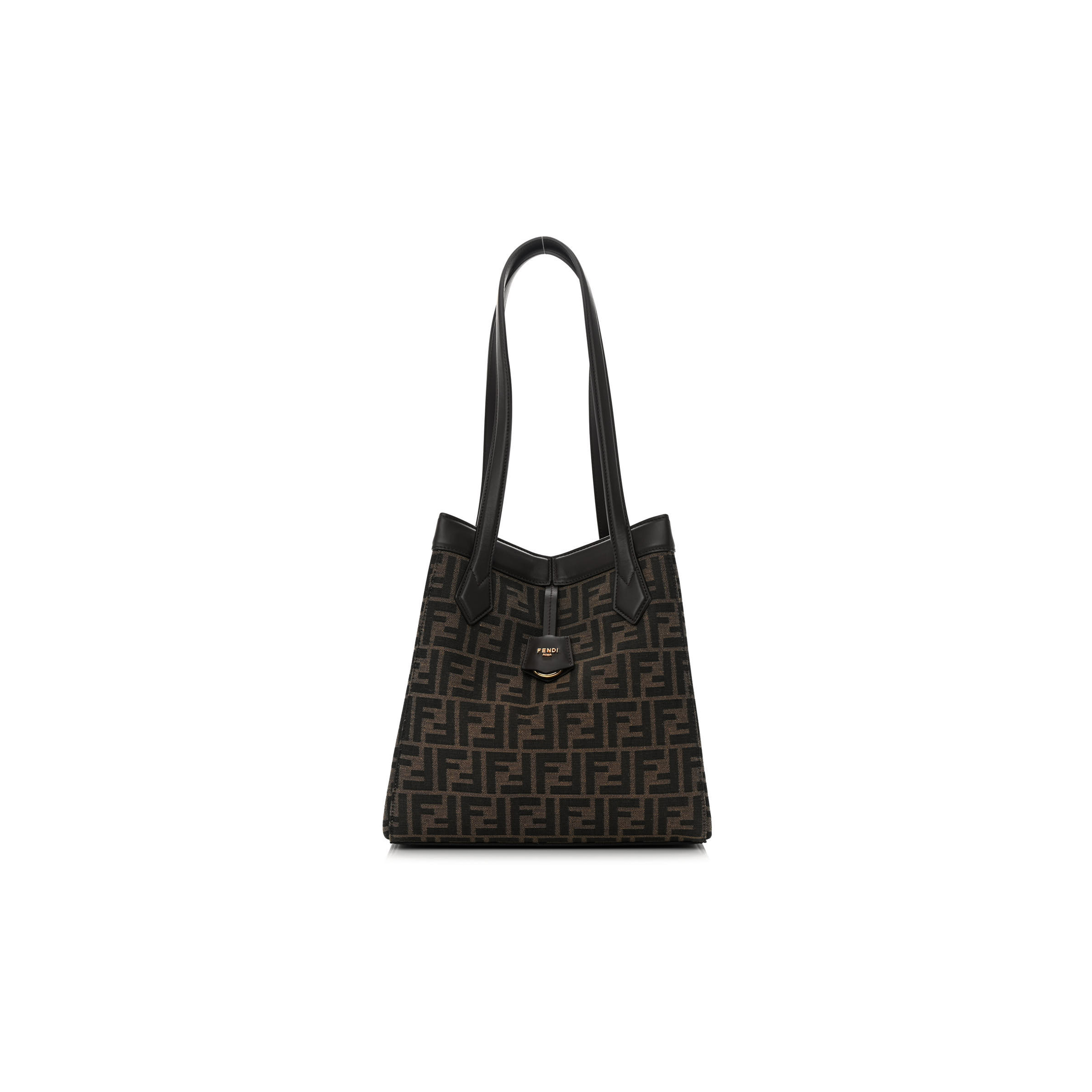 FENDI FABRIC JACQUARD VITELLO GRACE FF 1974 MEDIUM FENDI ORIGAMI TOBACCO MORO EBANO (27*26*15cm) FENDI FABRIC JACQUARD VITELLO GRACE FF 1974 MEDIUM FENDI ORIGAMI TOBACCO MORO EBANO (27*26*15cm)