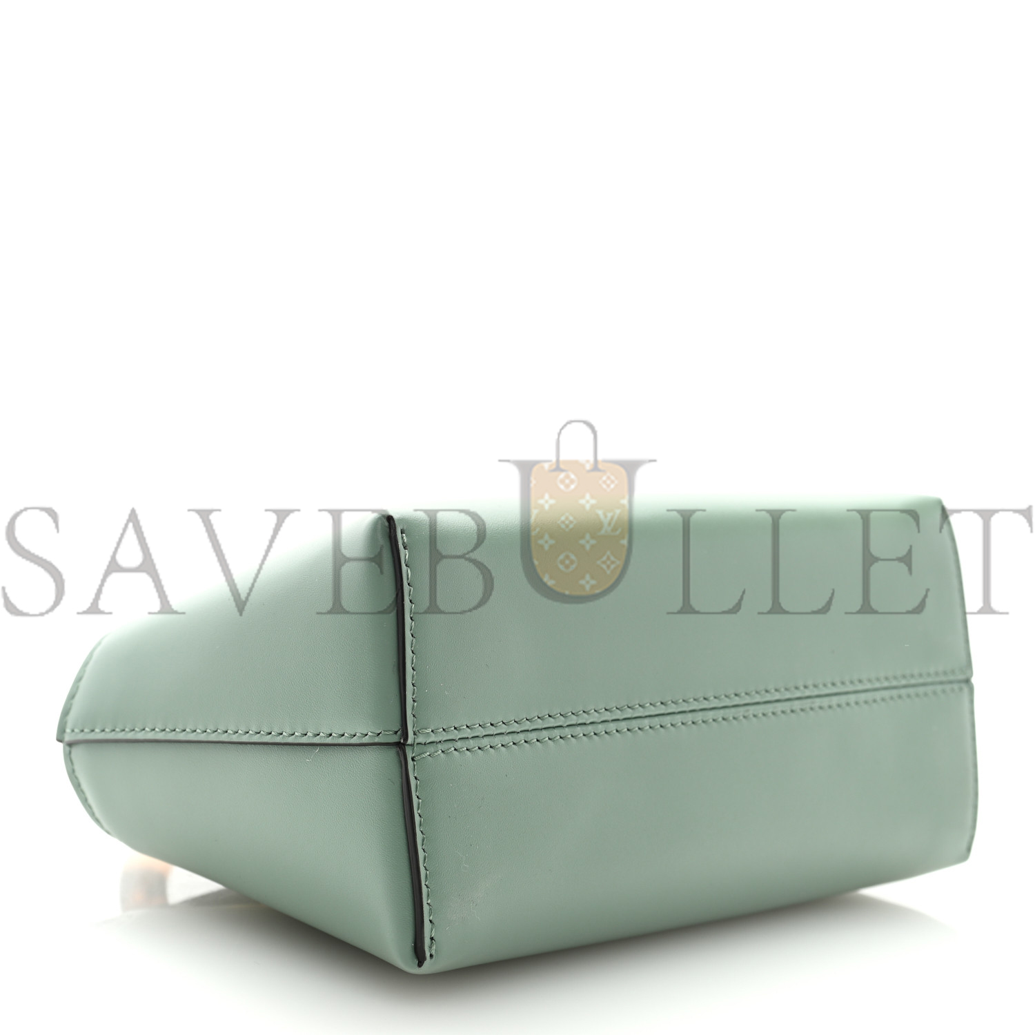 FENDI VITELLO KING PLEXIGLASS LOGO EMBOSSED MINI BY THE WAY TOP HANDLE BOSTON BAG MENTA (18*11*9cm) FENDI VITELLO KING PLEXIGLASS LOGO EMBOSSED MINI BY THE WAY TOP HANDLE BOSTON BAG MENTA (18*11*9cm)
