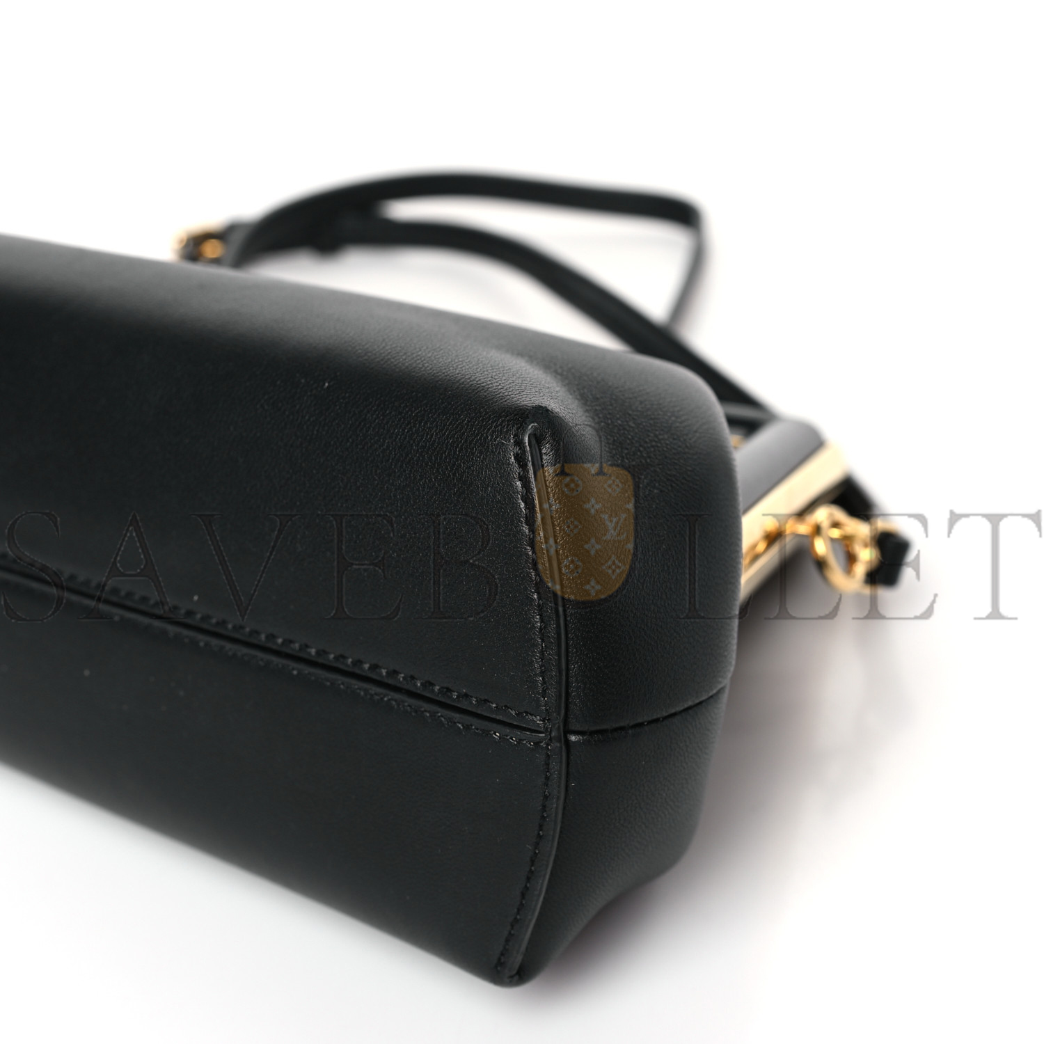 FENDI SHINY NAPPA SMALL FENDI FIRST BLACK (26*18*9.5cm)