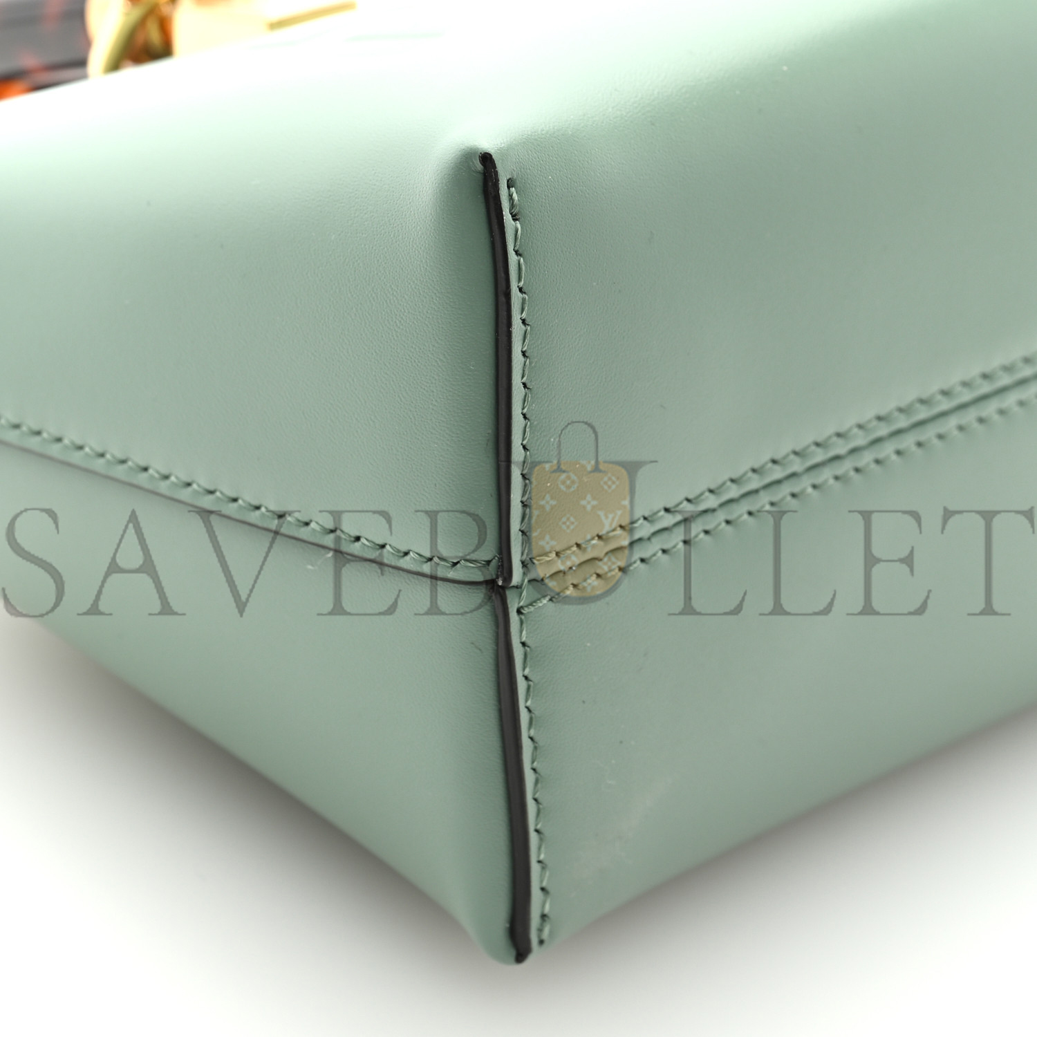 FENDI VITELLO KING PLEXIGLASS LOGO EMBOSSED MINI BY THE WAY TOP HANDLE BOSTON BAG MENTA (18*11*9cm) FENDI VITELLO KING PLEXIGLASS LOGO EMBOSSED MINI BY THE WAY TOP HANDLE BOSTON BAG MENTA (18*11*9cm)