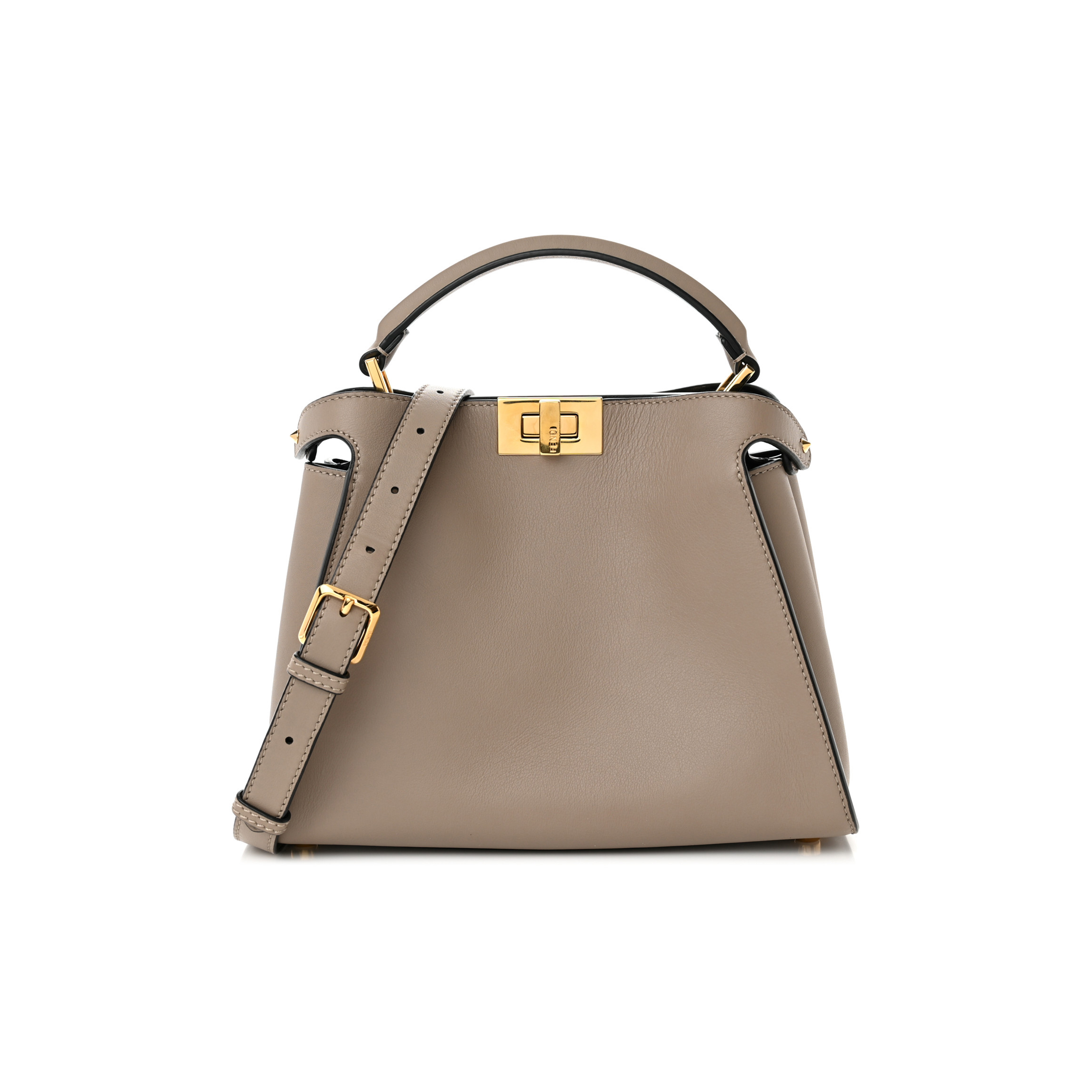 FENDI VITELLO TAHITI BURRO MEDIUM PEEKABOO ICONIC ESSENTIALLY SATCHEL TORTORA BLACK (27*21*12cm) FENDI VITELLO TAHITI BURRO MEDIUM PEEKABOO ICONIC ESSENTIALLY SATCHEL TORTORA BLACK (27*21*12cm)