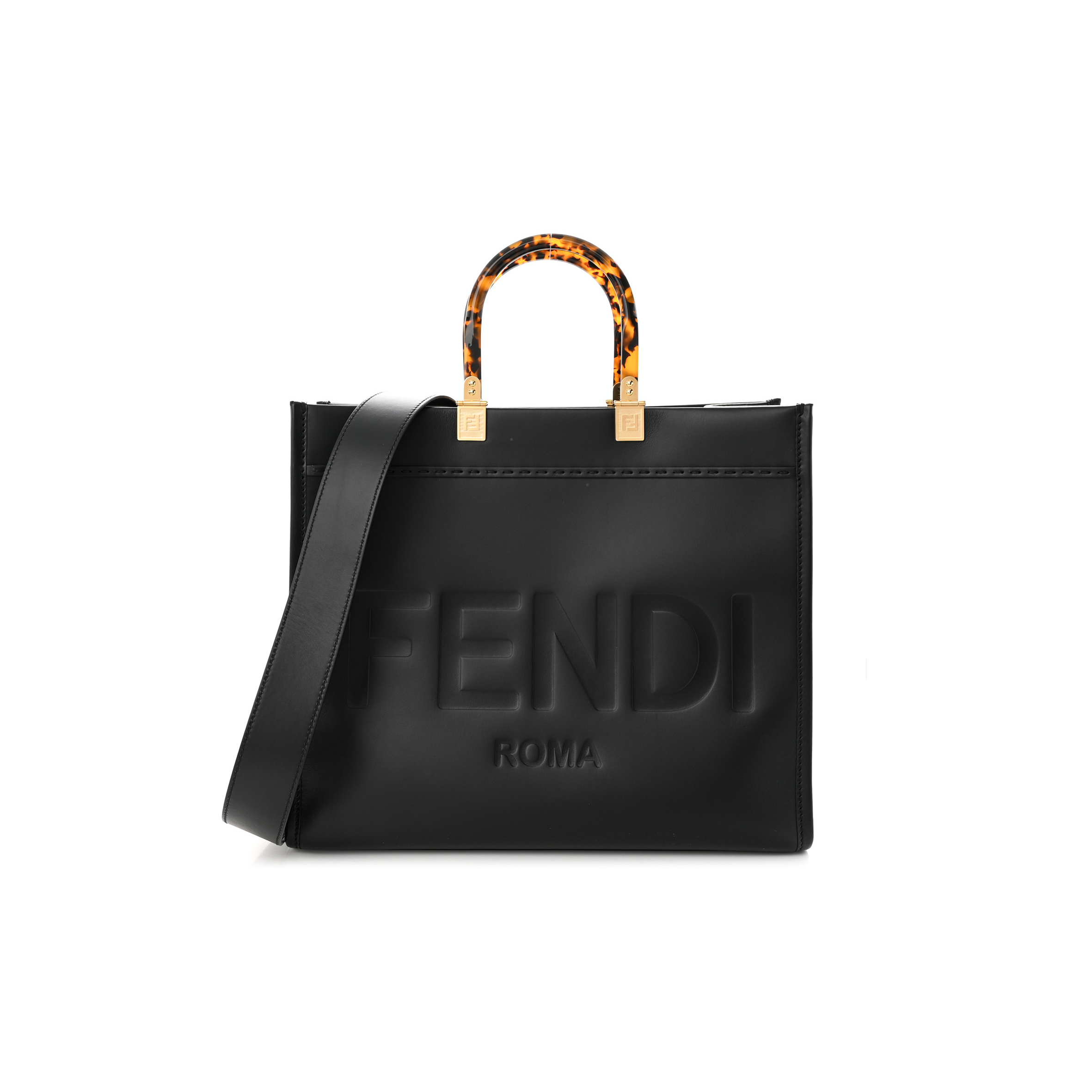 FENDI VITELLO KING PLEXIGLASS MEDIUM FENDI SUNSHINE SHOPPER TOTE BLACK (36*30*15cm) FENDI VITELLO KING PLEXIGLASS MEDIUM FENDI SUNSHINE SHOPPER TOTE BLACK (36*30*15cm)