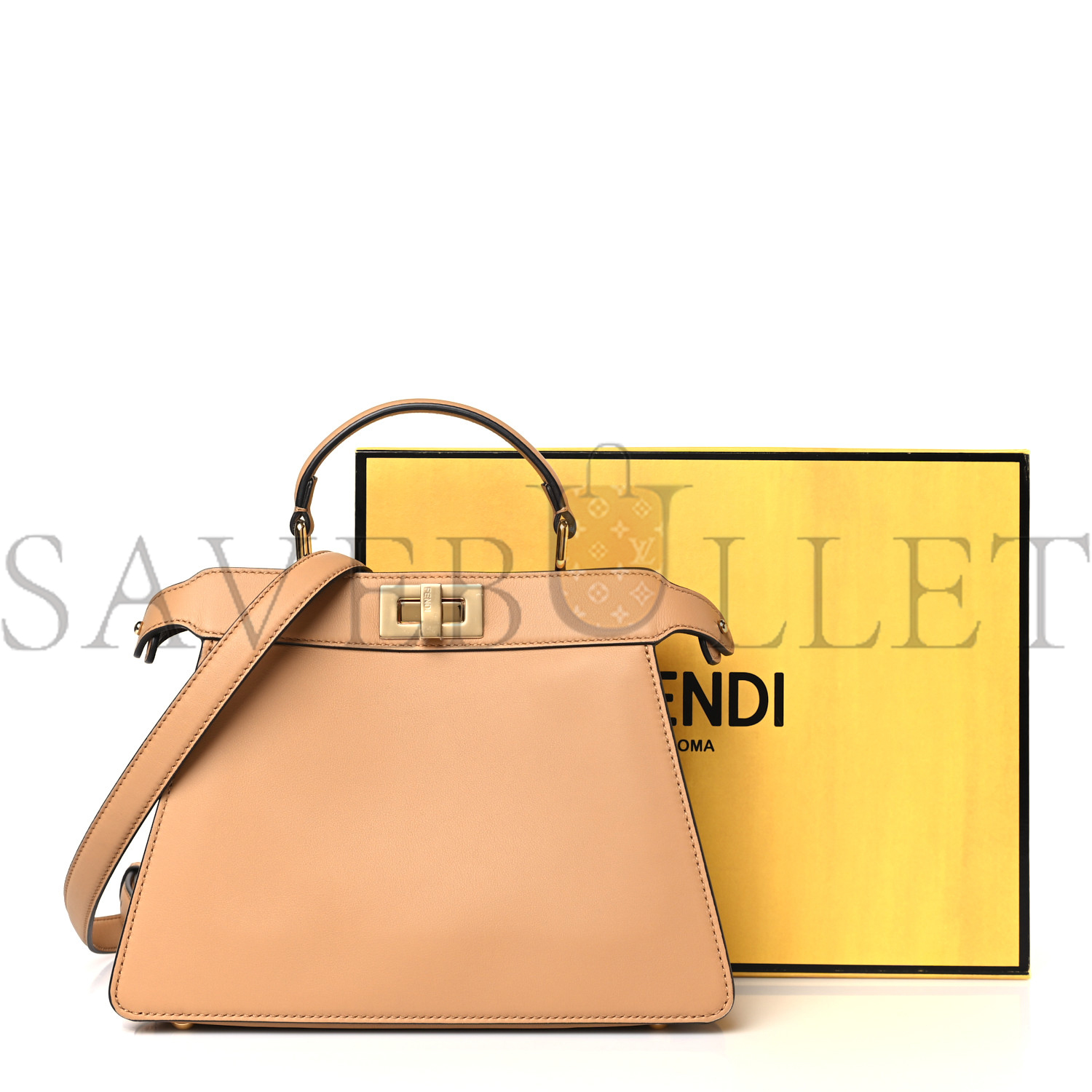 FENDI VITELLO SETA NAPPA BI-COLOR SMALL PEEKABOO I SEE U SATCHEL MIELE SCURO LIGHT ROSE TORTORA (27*20*11cm) FENDI VITELLO SETA NAPPA BI-COLOR SMALL PEEKABOO I SEE U SATCHEL MIELE SCURO LIGHT ROSE TORTORA (27*20*11cm)