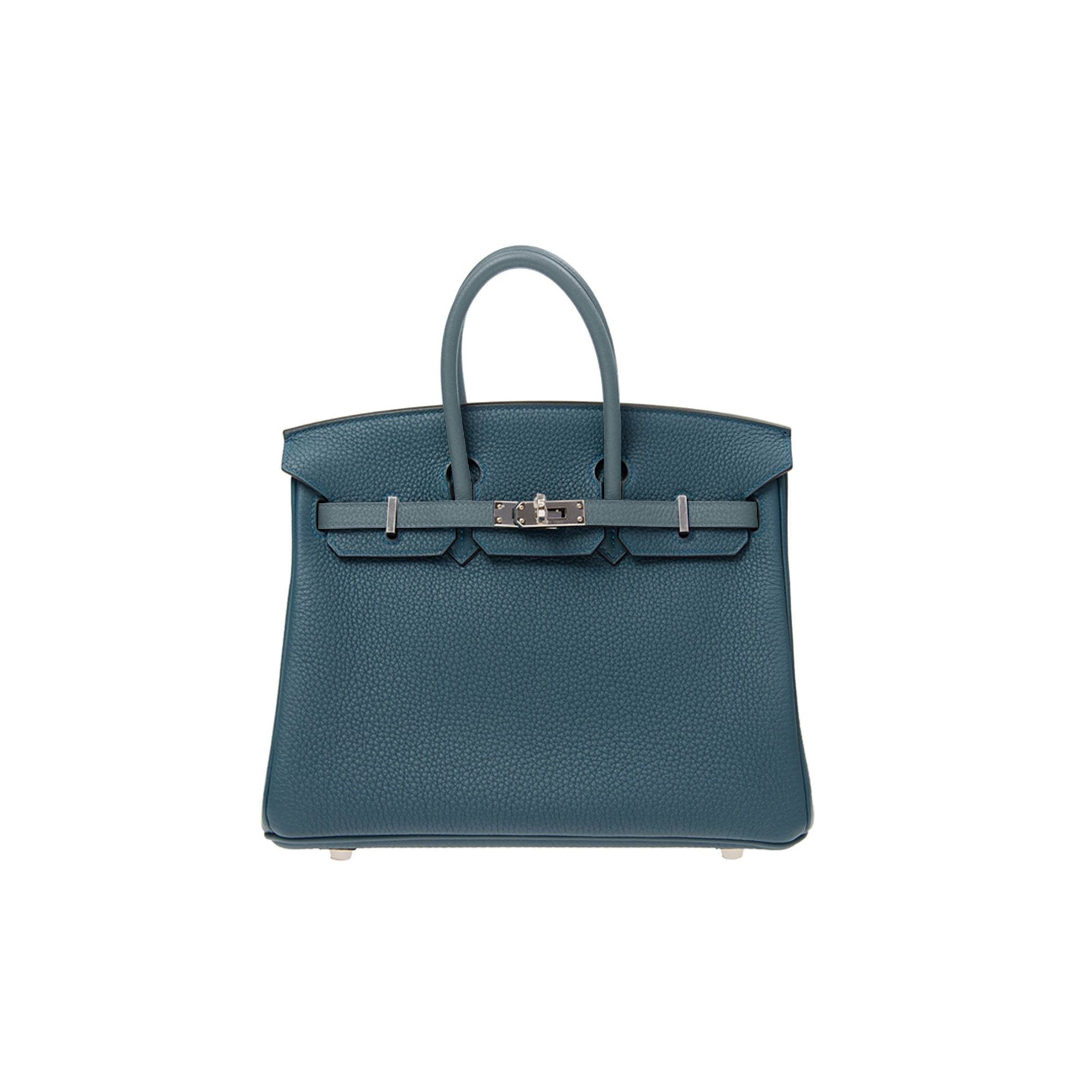 HERMES BIRKIN 30 EPSOM LEATHER CYPRESS GREEN AND ALMOND GREEN SILVER BUCKLE BK251PTGSS (30*23*15cm)