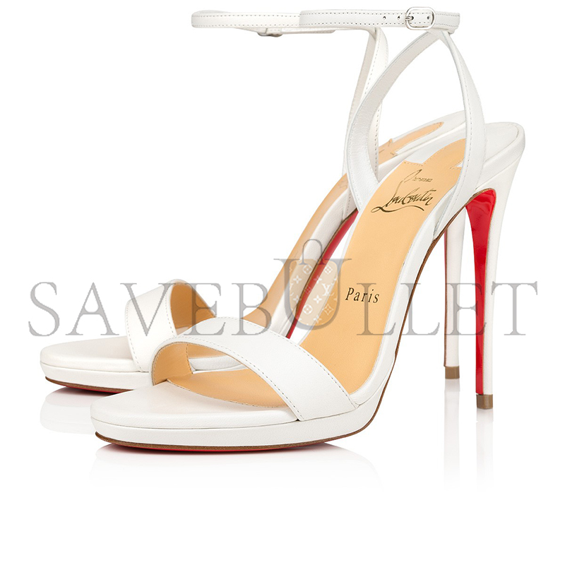 CHRISTIAN LOUBOUTIN LOUBI QUEEN 120 MM SANDALS-NAPPA LEATHER-BIANCO 1191582W222