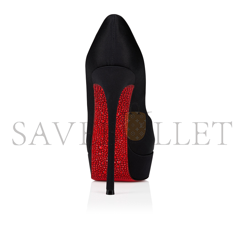 CHRISTIAN LOUBOUTIN LADY PEEP SUOLA STRASS 150 MM PUMPS-CREPE SATIN-BLACK-WOMEN 1250537B439