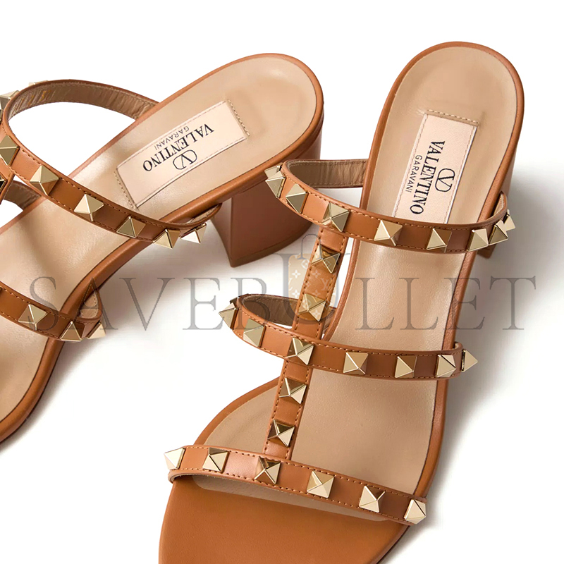 VALENTINO ROCKSTUD CALFSKIN LEATHER SLIDE SANDAL 60 MM 4W2S0C47VOD_KEL VALENTINO ROCKSTUD CALFSKIN LEATHER SLIDE SANDAL 60 MM 4W2S0C47VOD_KEL
