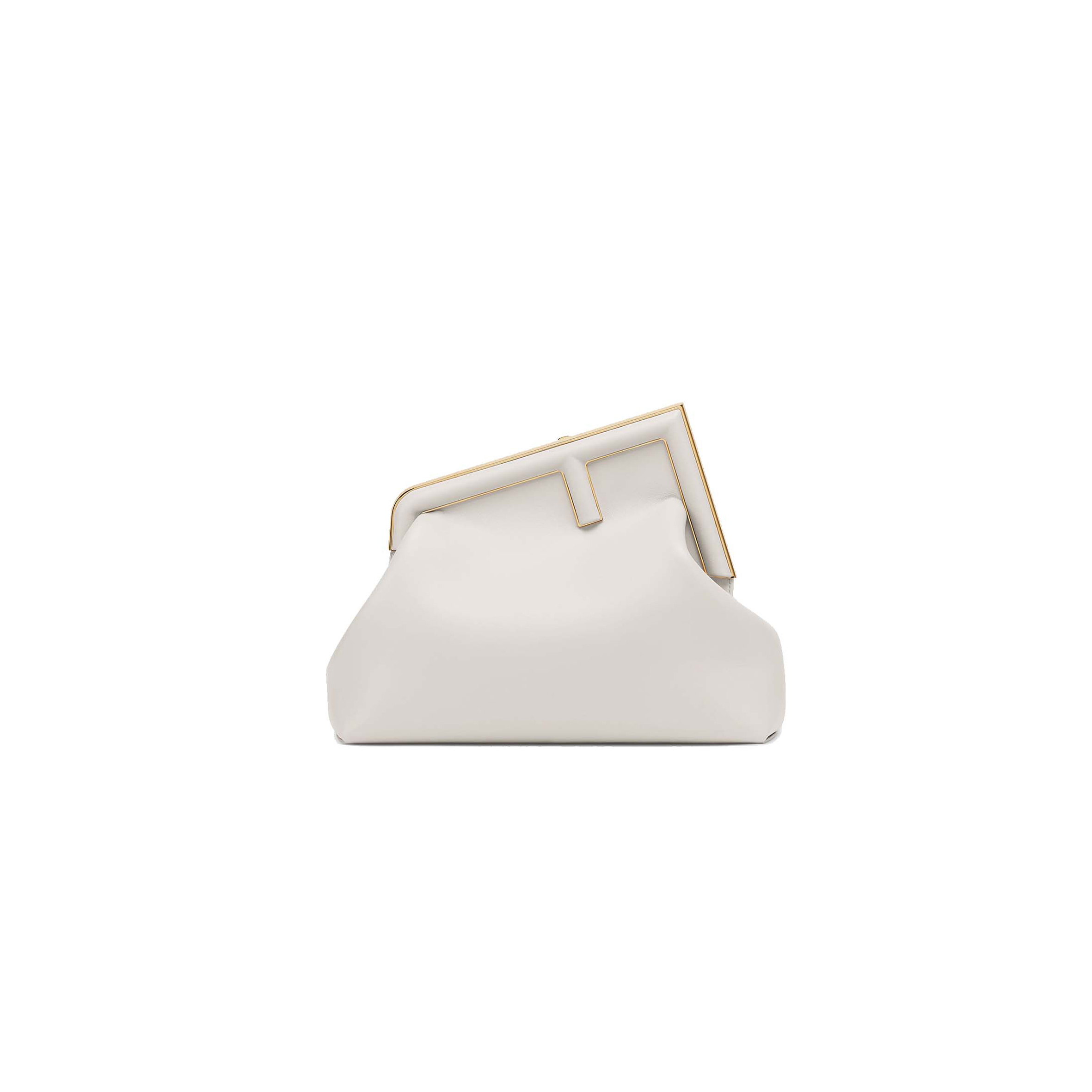 FENDI FIRST MEDIUM - LIGHT GRAY LEATHER BAG 8BP127ABVEF1C76 (32.5*23.5*15cm) FENDI FIRST MEDIUM - LIGHT GRAY LEATHER BAG 8BP127ABVEF1C76 (32.5*23.5*15cm)
