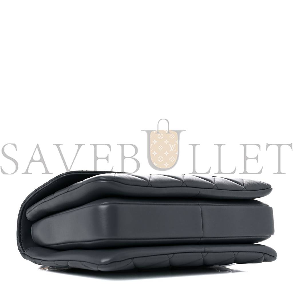 CHANEL LAMBSKIN QUILTED SMALL TRENDY CC DUAL HANDLE FLAP BAG DARK GREY ROSE GOLD HARDWARE (25*17*9cm) CHANEL LAMBSKIN QUILTED SMALL TRENDY CC DUAL HANDLE FLAP BAG DARK GREY ROSE GOLD HARDWARE (25*17*9cm)