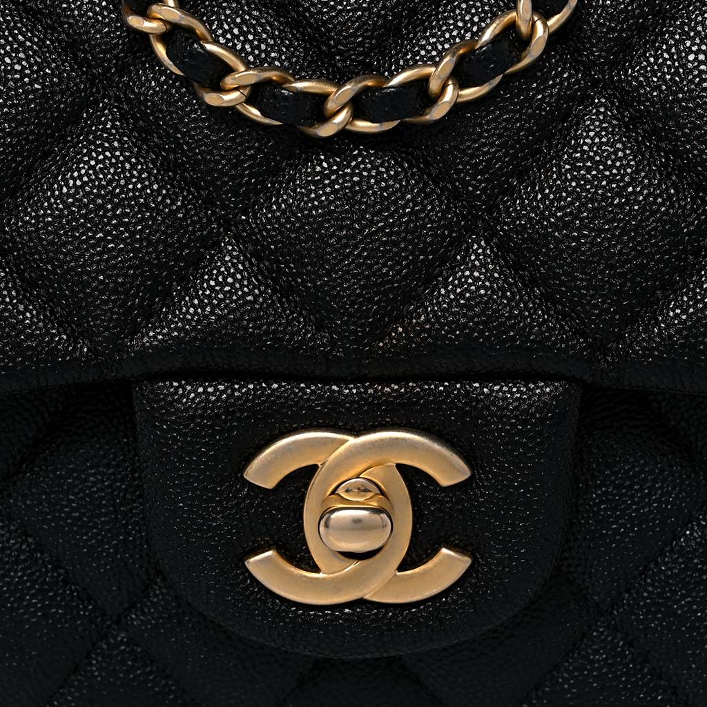 CHANEL CAVIAR QUILTED MINI TOP HANDLE RECTANGULAR FLAP BLACK GOLD HARDWARE (20*12*7cm) CHANEL CAVIAR QUILTED MINI TOP HANDLE RECTANGULAR FLAP BLACK GOLD HARDWARE (20*12*7cm)