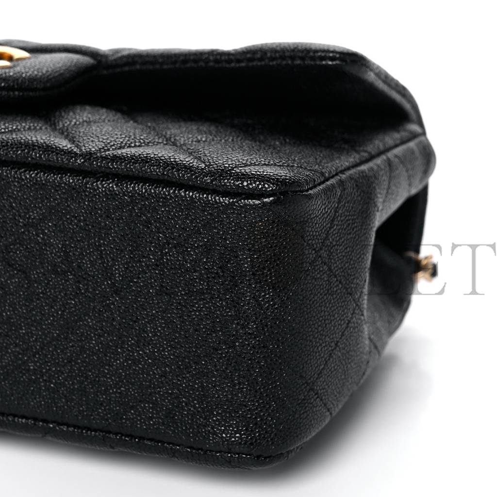 CHANEL CAVIAR QUILTED MINI TOP HANDLE RECTANGULAR FLAP BLACK GOLD HARDWARE (20*12*7cm) CHANEL CAVIAR QUILTED MINI TOP HANDLE RECTANGULAR FLAP BLACK GOLD HARDWARE (20*12*7cm)