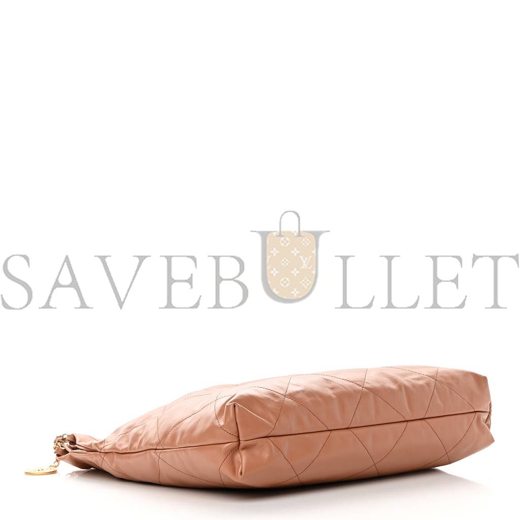 CHANEL SHINY CALFSKIN QUILTED CHANEL 22 CAMEL GOLD HARDWARE (37*35*7cm) CHANEL SHINY CALFSKIN QUILTED CHANEL 22 CAMEL GOLD HARDWARE (37*35*7cm)