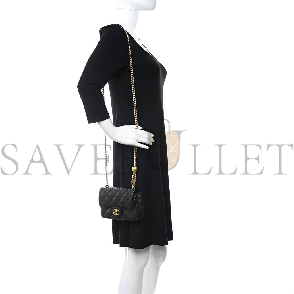 CHANEL CAVIAR QUILTED SWEETHEART MINI RECTANGULAR FLAP BLACK GOLD HARDWARE (18*12*6cm) CHANEL CAVIAR QUILTED SWEETHEART MINI RECTANGULAR FLAP BLACK GOLD HARDWARE (18*12*6cm)