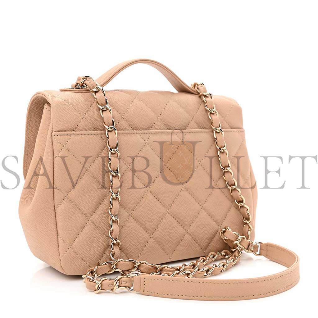 CHANEL CAVIAR QUILTED MEDIUM BUSINESS AFFINITY FLAP BEIGE GOLD HARDWARE (22*16*7cm) CHANEL CAVIAR QUILTED MEDIUM BUSINESS AFFINITY FLAP BEIGE GOLD HARDWARE (22*16*7cm)