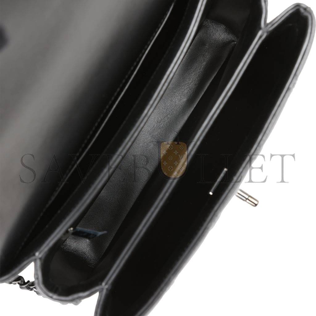CHANEL LARGE TRENDY CC BAG SO BLACK LAMBSKIN BLACK HARDWARE (25*17*12cm) CHANEL LARGE TRENDY CC BAG SO BLACK LAMBSKIN BLACK HARDWARE (25*17*12cm)