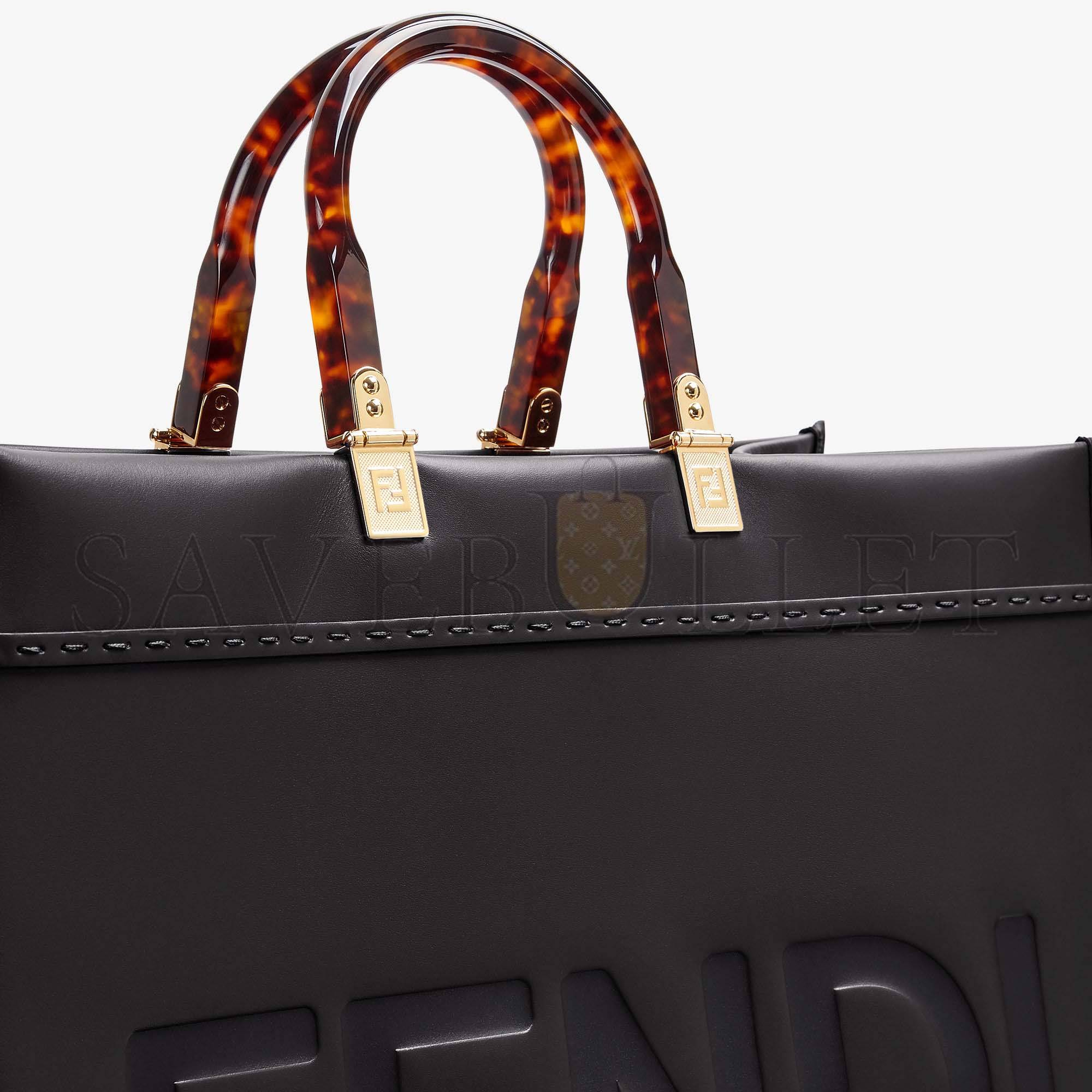 FENDI LARGE FENDI SUNSHINE - BLACK LEATHER SHOPPER 8BH372ABVLF0KUR (40.5*35*21.5cm) FENDI LARGE FENDI SUNSHINE - BLACK LEATHER SHOPPER 8BH372ABVLF0KUR (40.5*35*21.5cm)