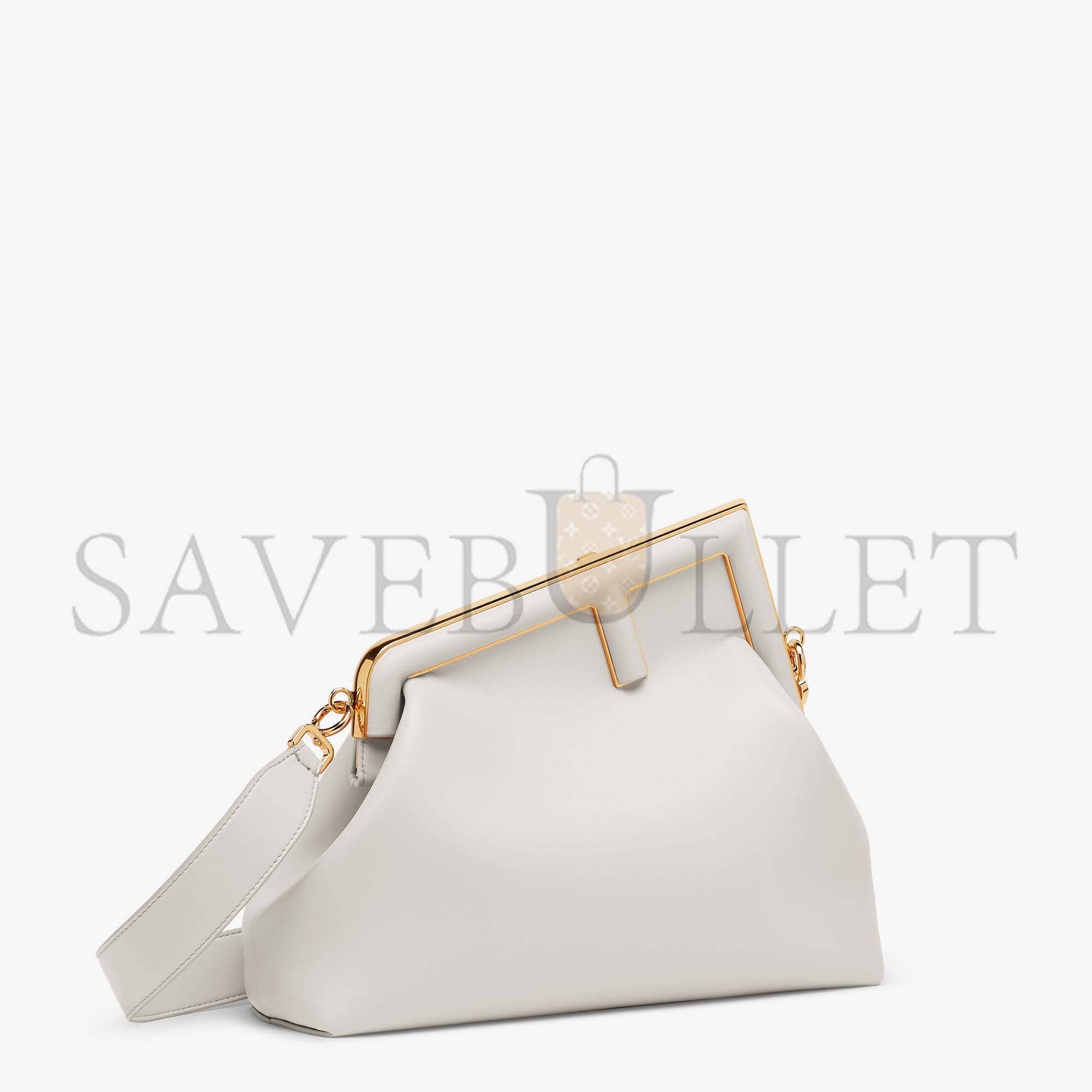 FENDI FIRST MEDIUM - LIGHT GRAY LEATHER BAG 8BP127ABVEF1C76 (32.5*23.5*15cm) FENDI FIRST MEDIUM - LIGHT GRAY LEATHER BAG 8BP127ABVEF1C76 (32.5*23.5*15cm)