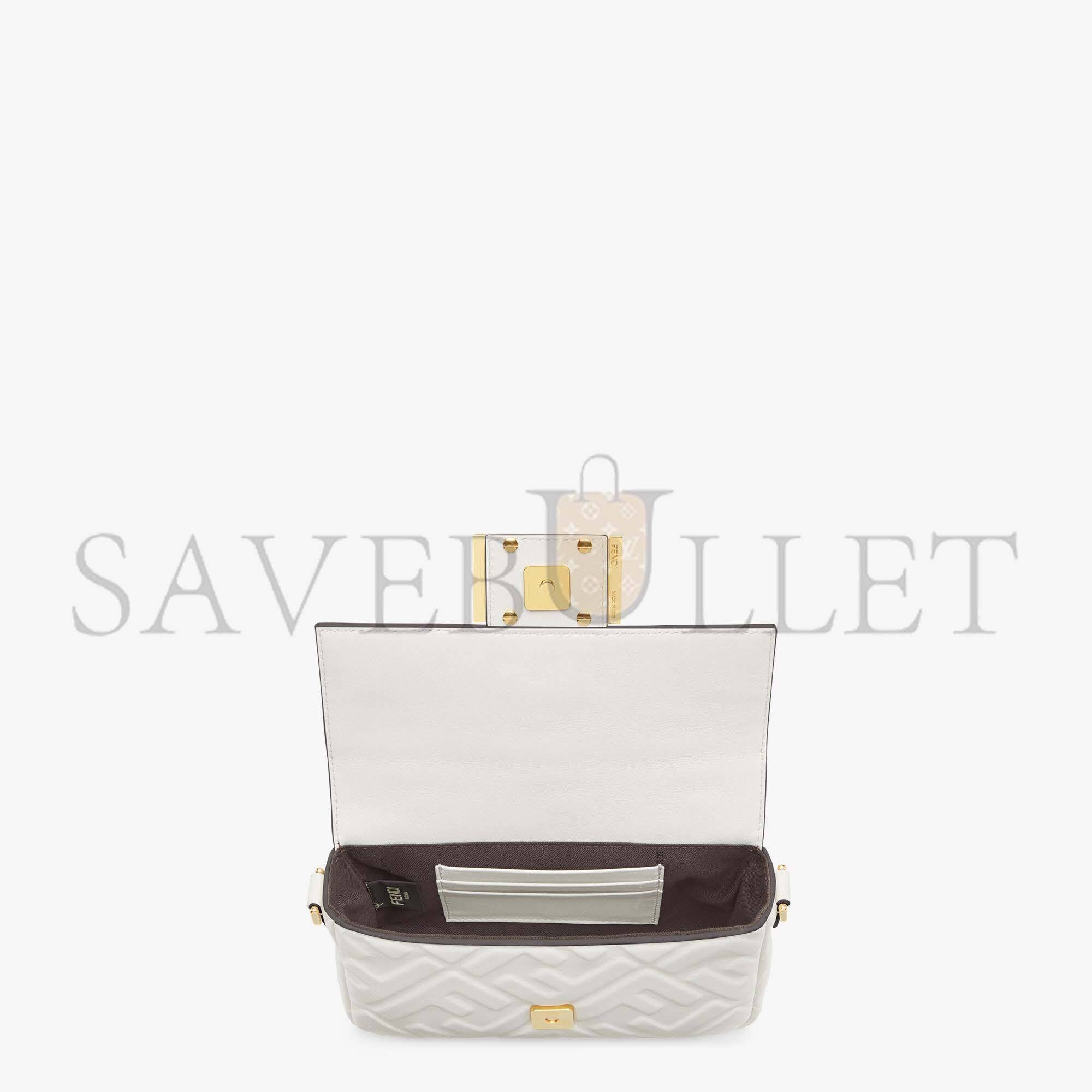 FENDI BAGUETTE MINI - WHITE LEATHER BAG 8BS017A72VF15AO (19*11.5*4cm) FENDI BAGUETTE MINI - WHITE LEATHER BAG 8BS017A72VF15AO (19*11.5*4cm)