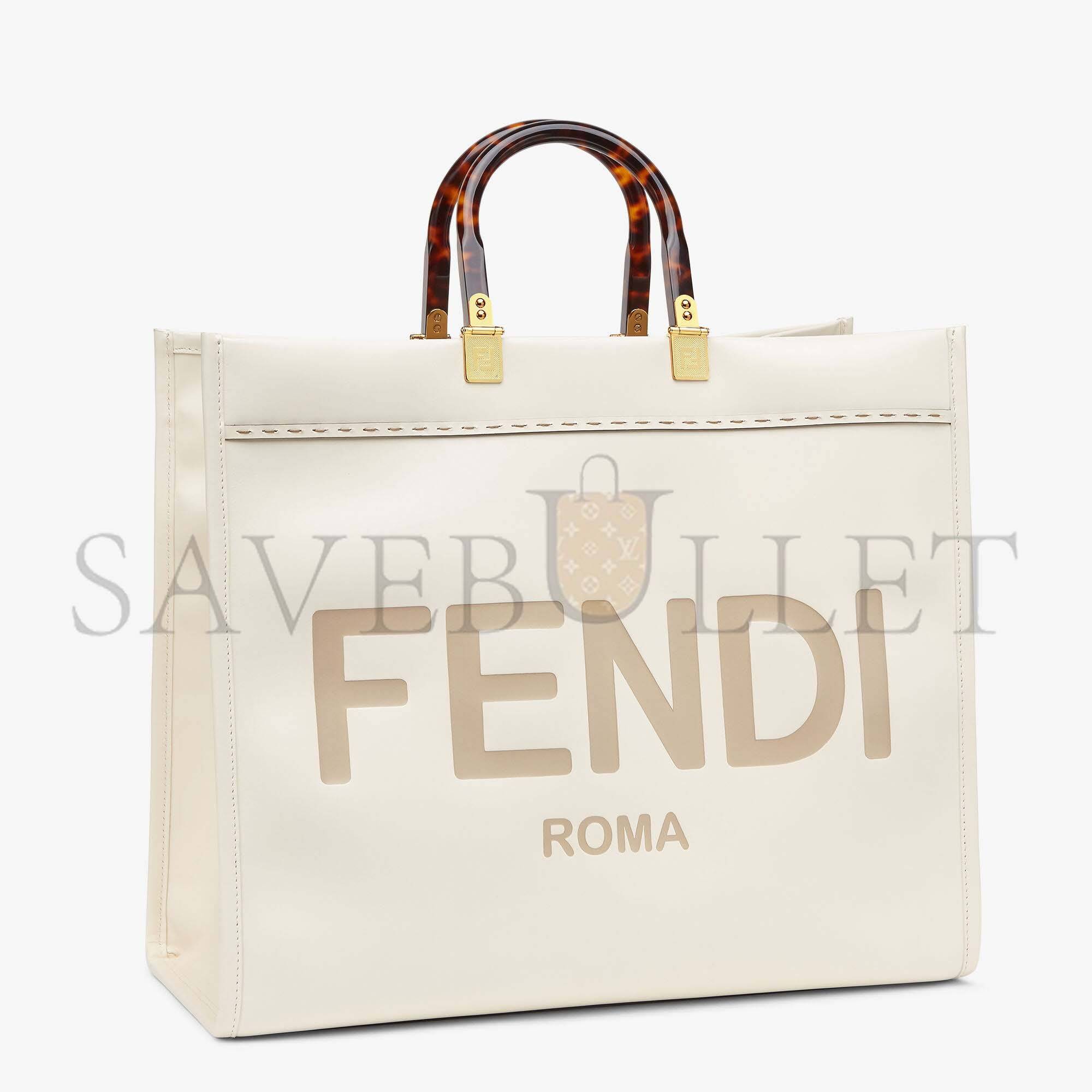 FENDI LARGE FENDI SUNSHINE - WHITE LEATHER SHOPPERX 8BH372ABVLF0K7E (40.5*35*21.5cm) FENDI LARGE FENDI SUNSHINE - WHITE LEATHER SHOPPERX 8BH372ABVLF0K7E (40.5*35*21.5cm)