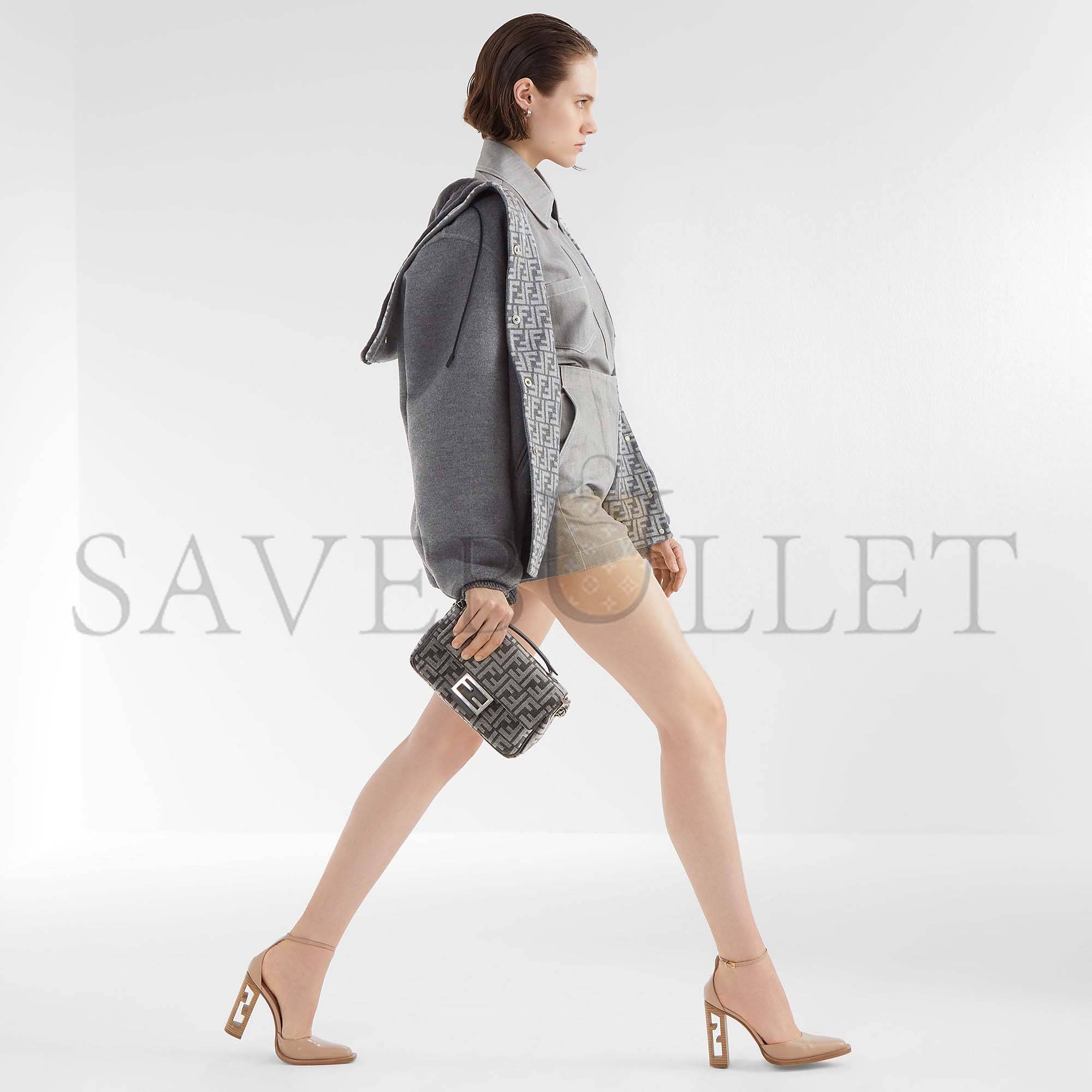 FENDI BAGUETTE CHAIN MIDI - DARK GRAY FF TAPESTRY FABRIC BAG 8BR793ALG7F1HZO (24*14.5*7cm) FENDI BAGUETTE CHAIN MIDI - DARK GRAY FF TAPESTRY FABRIC BAG 8BR793ALG7F1HZO (24*14.5*7cm)