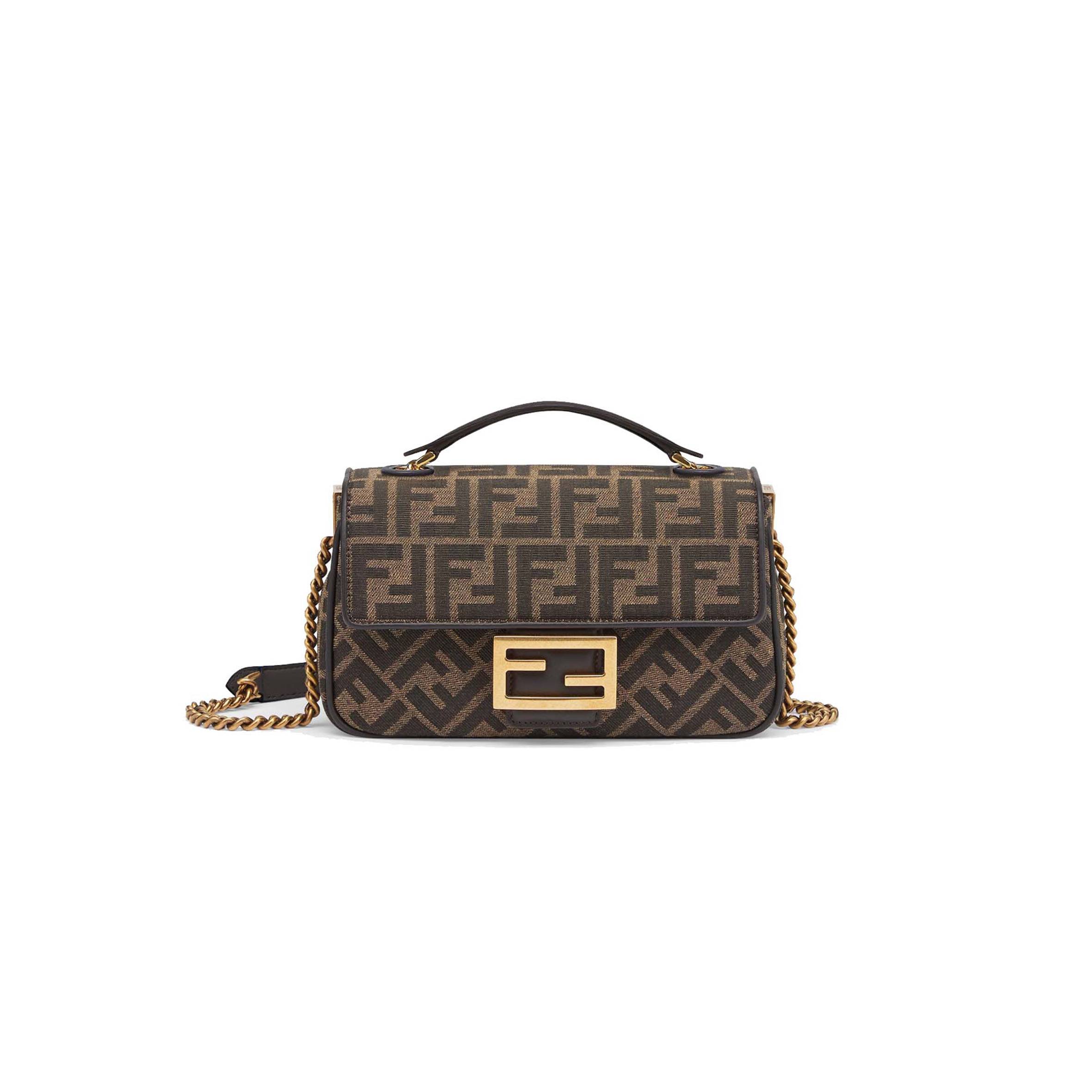 FENDI BAGUETTE CHAIN MIDI - FF JACQUARD FABRIC BAG 8BR793AKBZF1EM3 (24*14.5*7cm) FENDI BAGUETTE CHAIN MIDI - FF JACQUARD FABRIC BAG 8BR793AKBZF1EM3 (24*14.5*7cm)