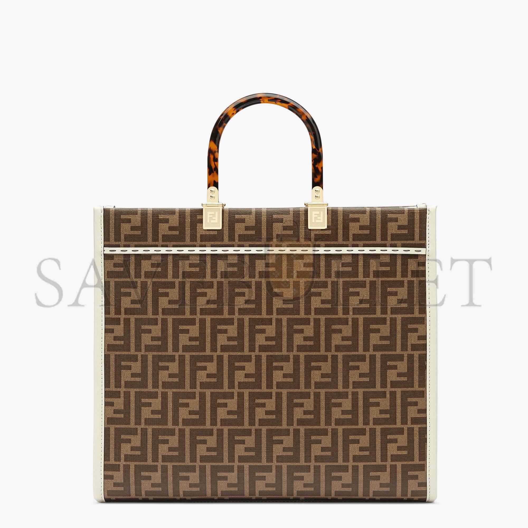 FENDI SUNSHINE MEDIUM - FF GLAZED FABRIC SHOPPER WITH INLAY 8BH386AJHJF1HB5 (35*31*17cm) FENDI SUNSHINE MEDIUM - FF GLAZED FABRIC SHOPPER WITH INLAY 8BH386AJHJF1HB5 (35*31*17cm)