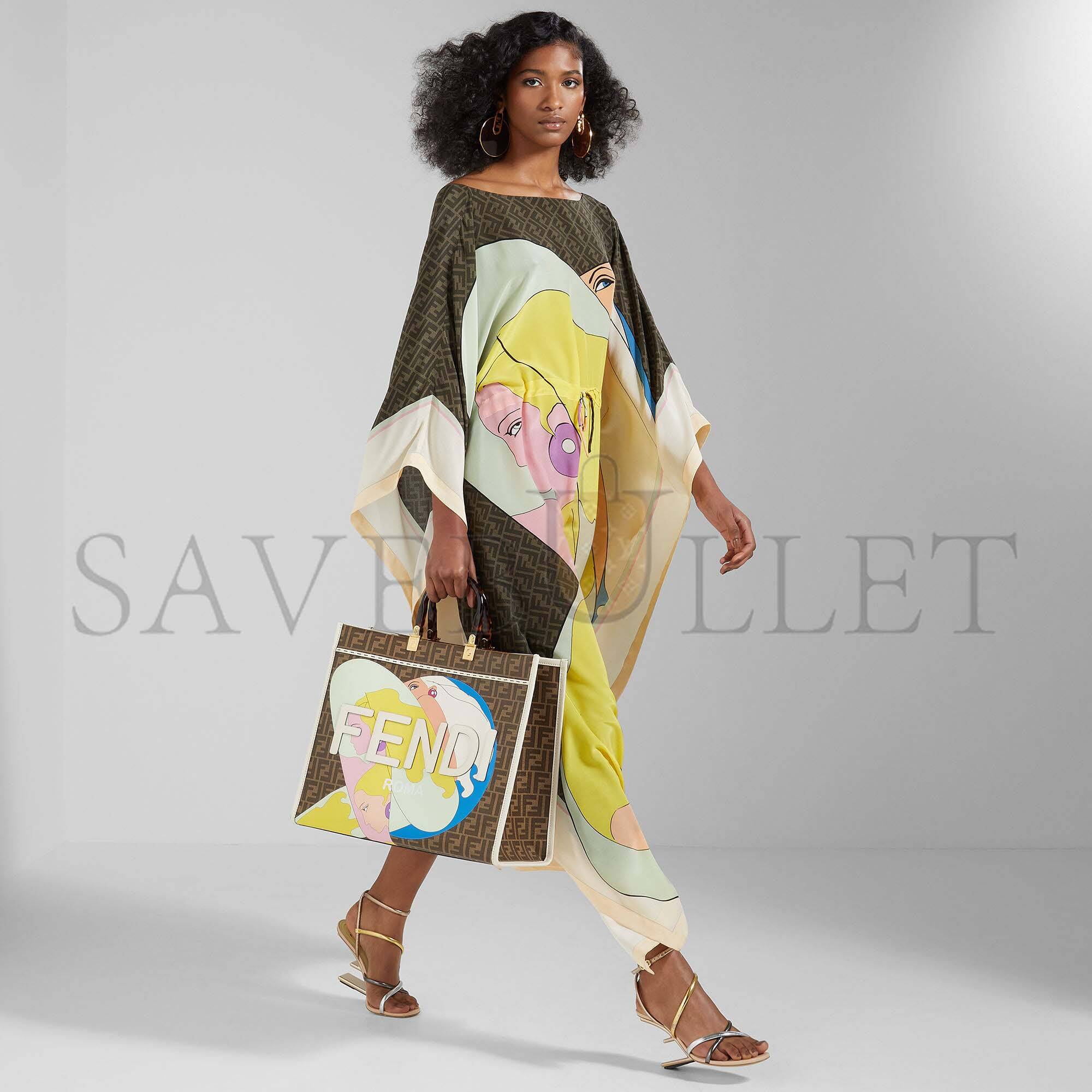 FENDI SUNSHINE MEDIUM - FF GLAZED FABRIC SHOPPER WITH INLAY 8BH386AJHJF1HB5 (35*31*17cm) FENDI SUNSHINE MEDIUM - FF GLAZED FABRIC SHOPPER WITH INLAY 8BH386AJHJF1HB5 (35*31*17cm)