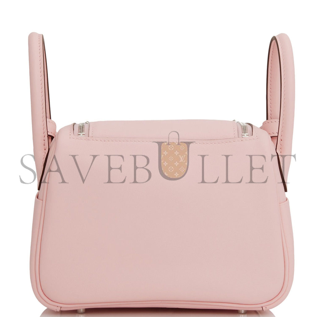 HERMES MINI LINDY ROSE SAKURA SWIFT PALLADIUM HARDWARE (19*12.5*9)