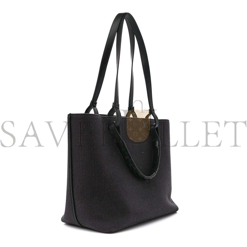 LOEWE CANVAS CALFSKIN MEDIUM ANAGRAM TOTE ANTHRACITE (32*30*17cm)