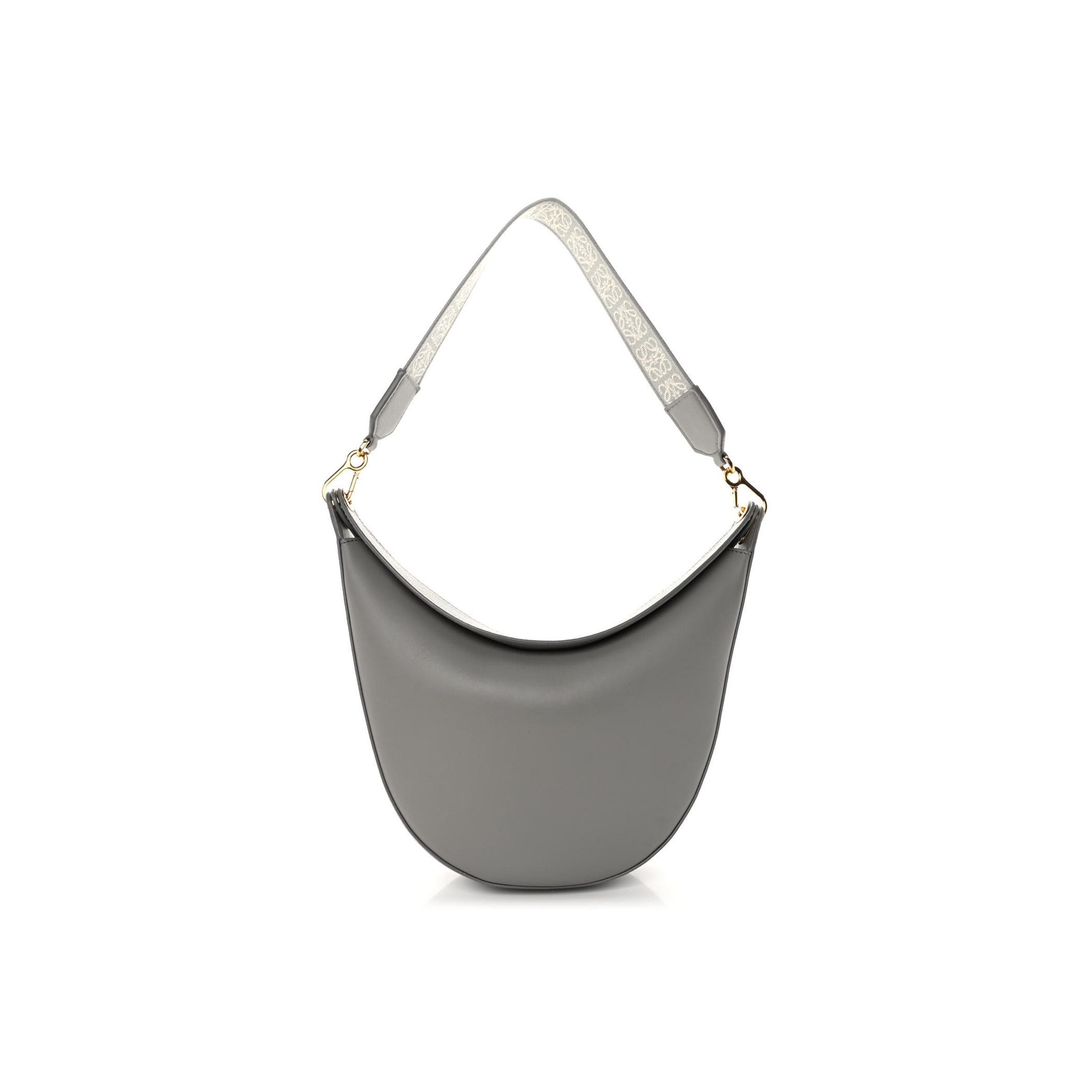 LOEWE SATIN CALFSKIN JACQUARD LUNA BAG PEARL GREY (26*22*8cm)