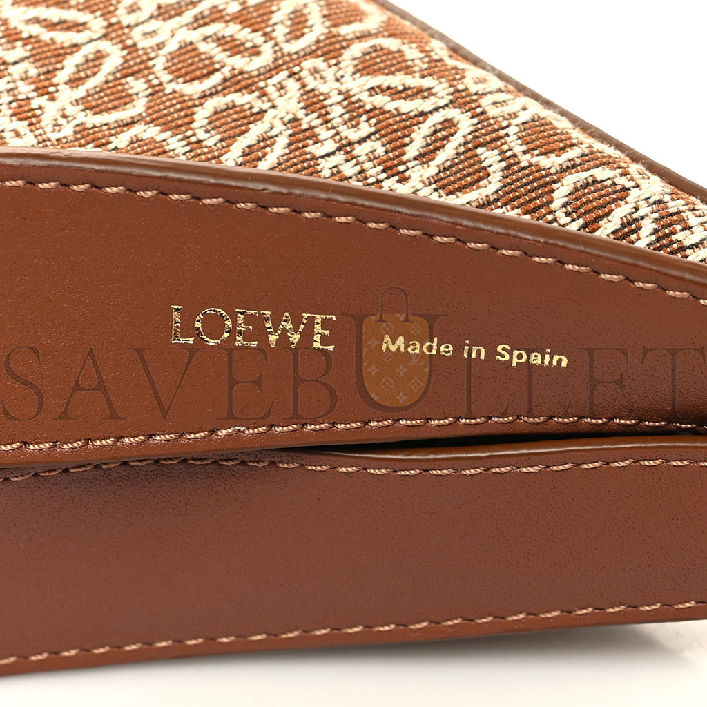 LOEWE JACQUARD ANAGRAM CALFSKIN LUNA BAG TAN PECAN (26*17*8cm)