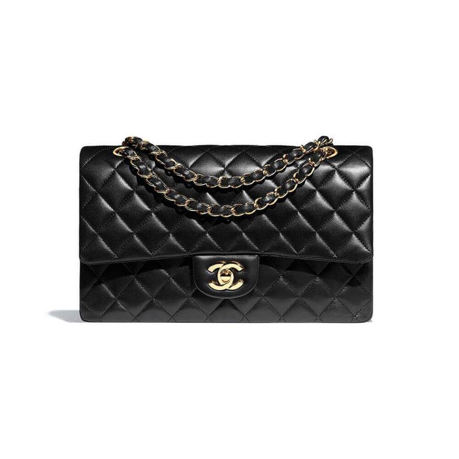 CHANEL CLASSIC FLAP MEDIUM BLACK LAMBSKIN LEATHER GOLD HARDWARE (25.5*15.5*6.5cm) CHANEL CLASSIC FLAP MEDIUM BLACK LAMBSKIN LEATHER GOLD HARDWARE (25.5*15.5*6.5cm)