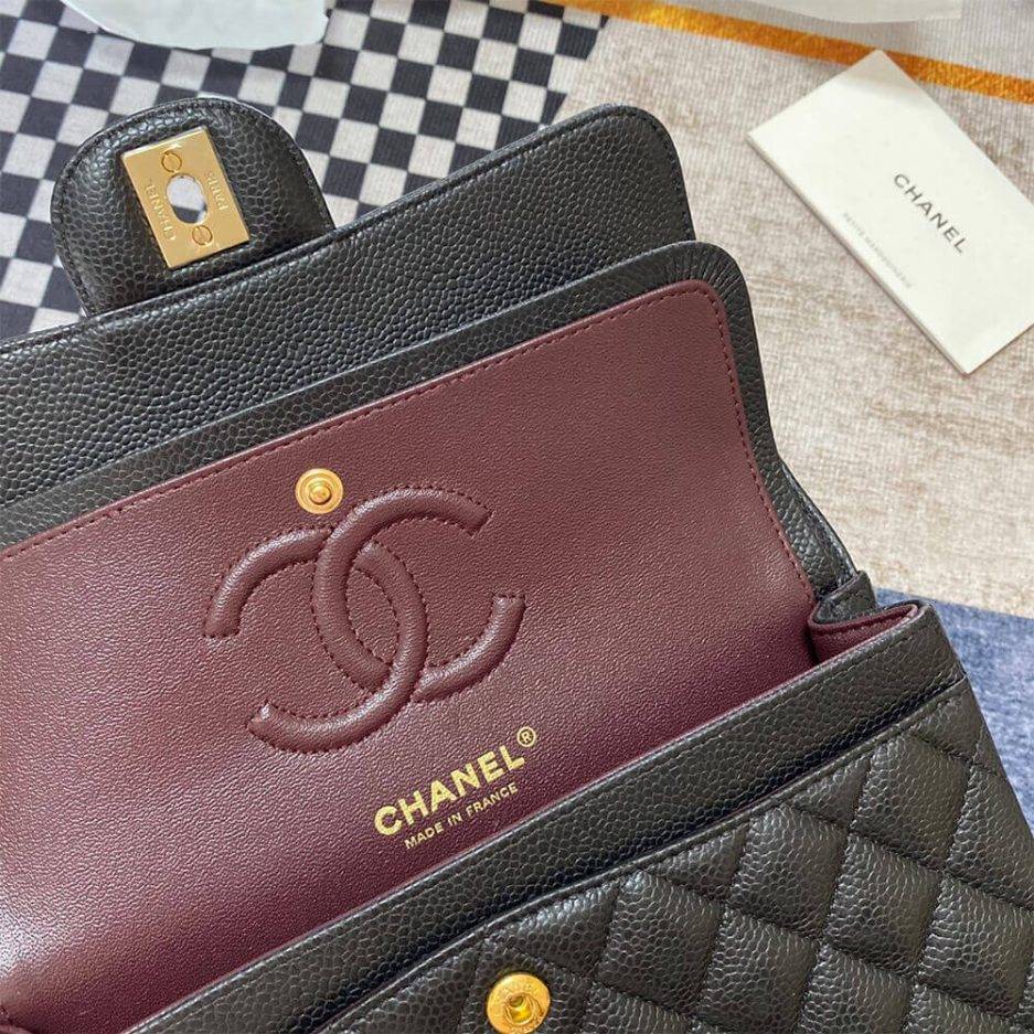 CHANEL CLASSIC FLAP MEDIUM BLACK LAMBSKIN LEATHER GOLD HARDWARE (25.5*15.5*6.5cm) CHANEL CLASSIC FLAP MEDIUM BLACK LAMBSKIN LEATHER GOLD HARDWARE (25.5*15.5*6.5cm)