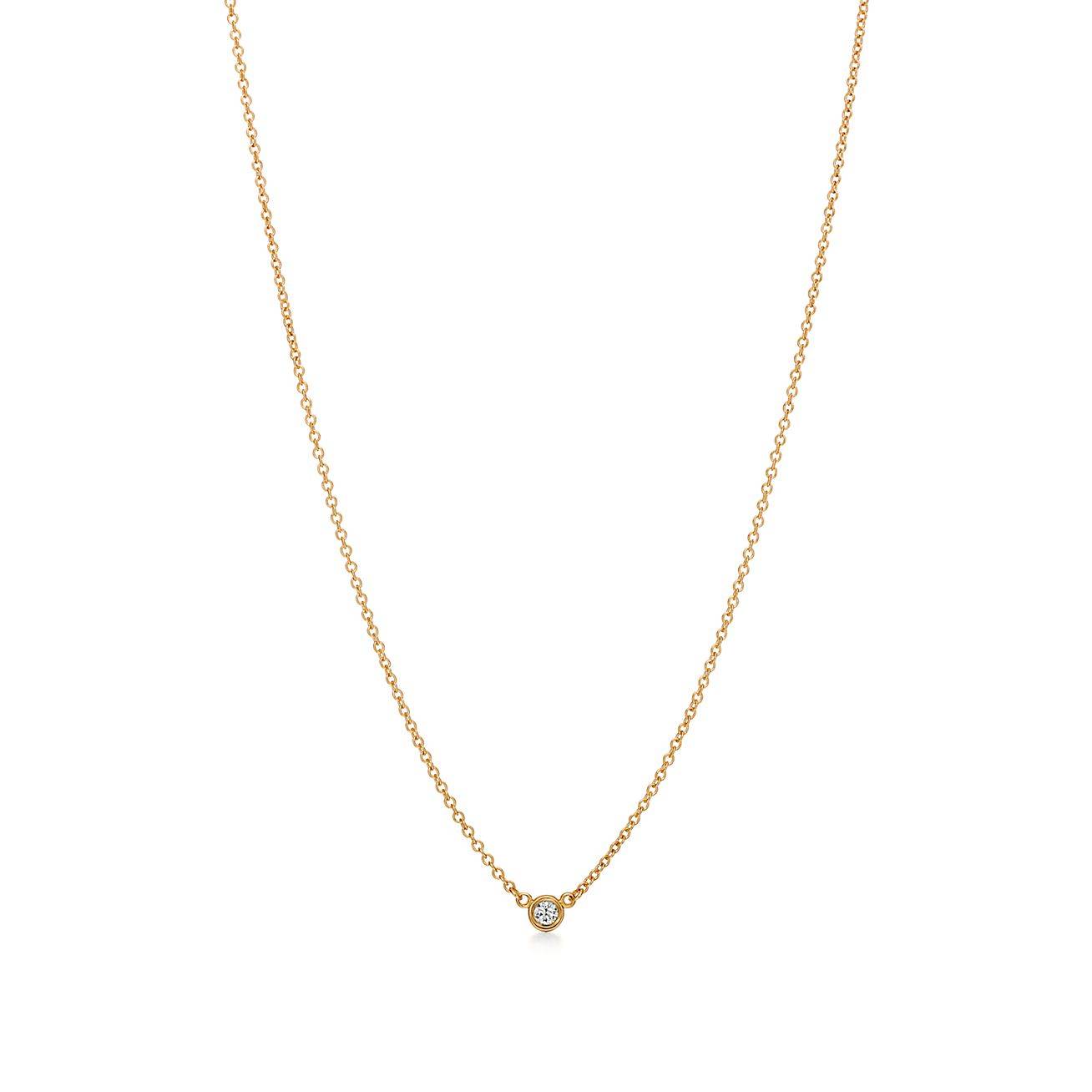 TIFFANY  ELSA PERETTI® DIAMONDS BY THE YARD® SINGLE DIAMOND PENDANT IN YELLOW GOLD