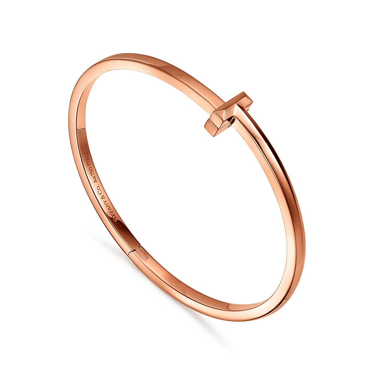 TIFFANY T T1 HINGED BANGLE IN ROSE GOLD, NARROW