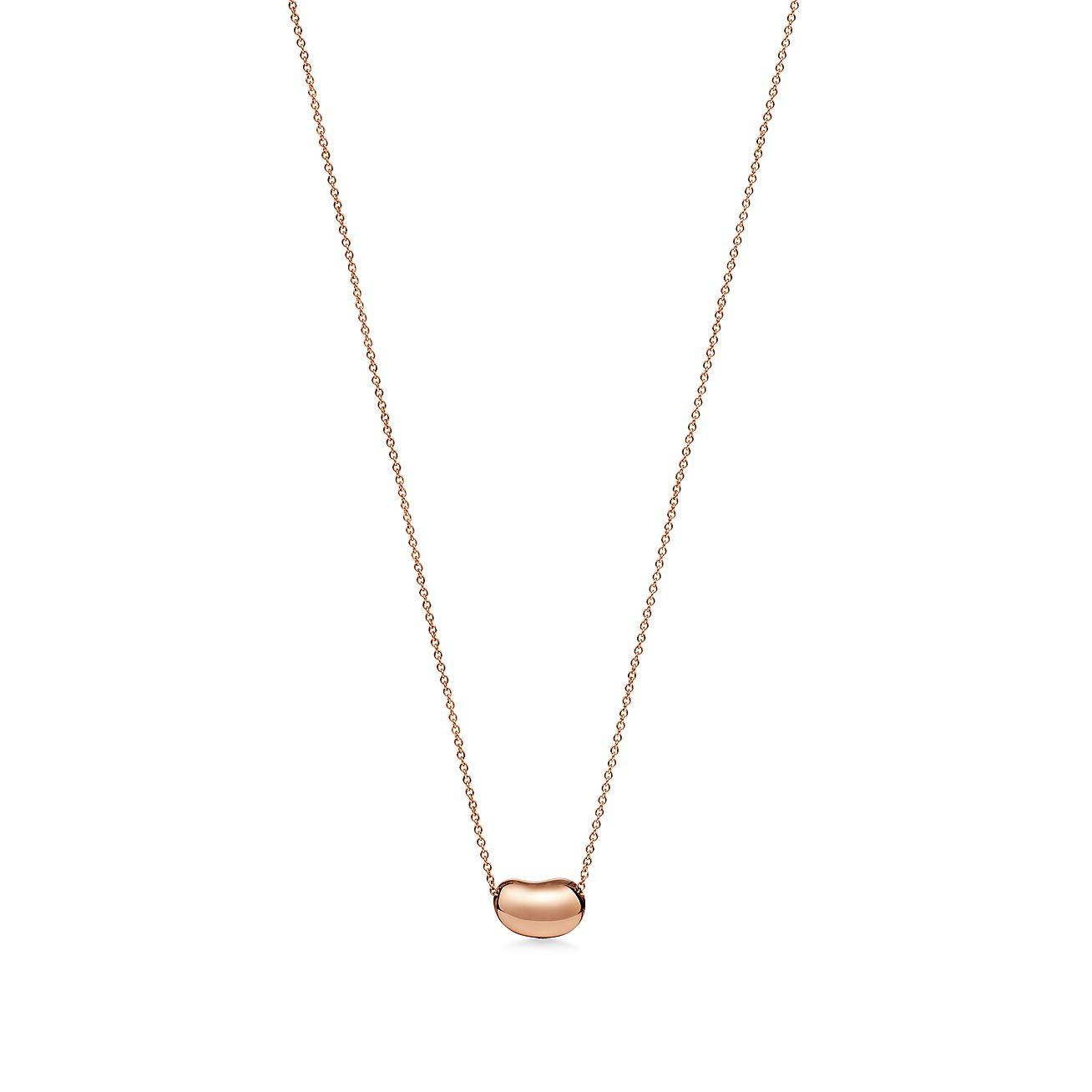 TIFFANY ELSA PERETTI® BEAN® DESIGN PENDANT IN ROSE GOLD WITH DIAMONDS, 12 MM