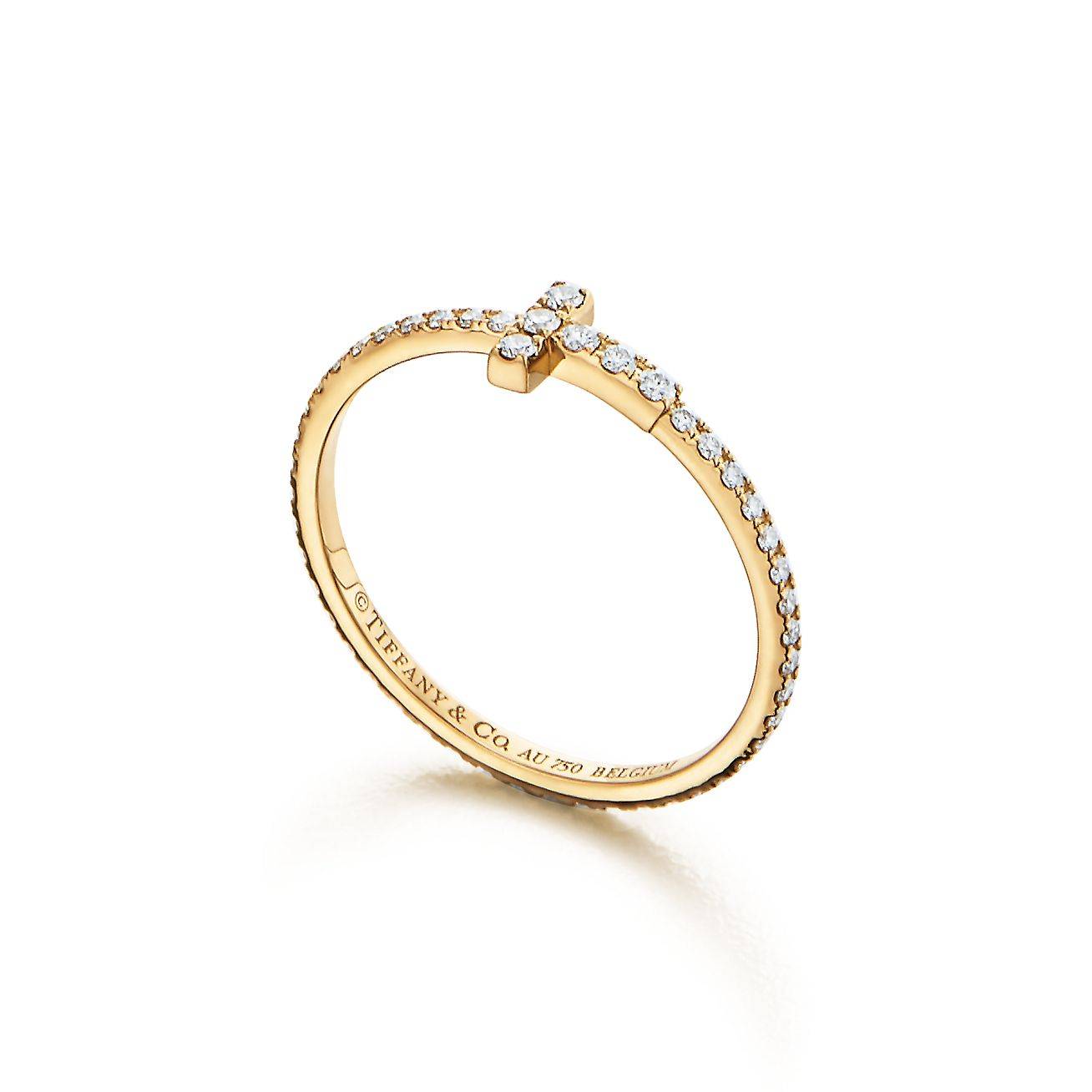 Tiffany T Diamond Wire Band Ring in 18k Gold