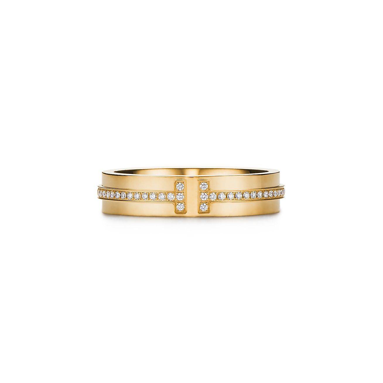 Tiffany T Narrow Diamond Ring in 18k Gold