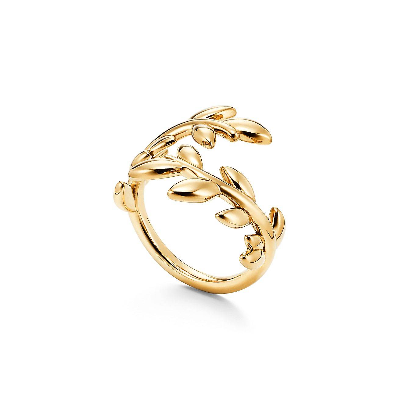 TIFFANY  PALOMA PICASSO® OLIVE LEAF BYPASS RING IN YELLOW GOLD