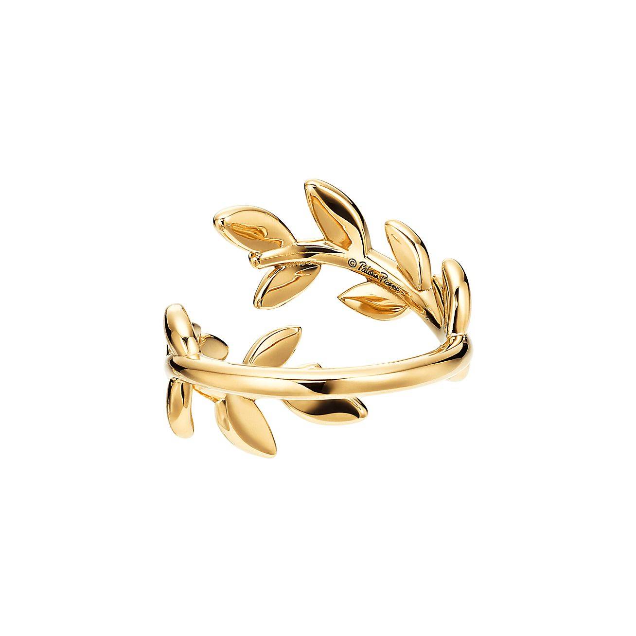 TIFFANY  PALOMA PICASSO® OLIVE LEAF BYPASS RING IN YELLOW GOLD