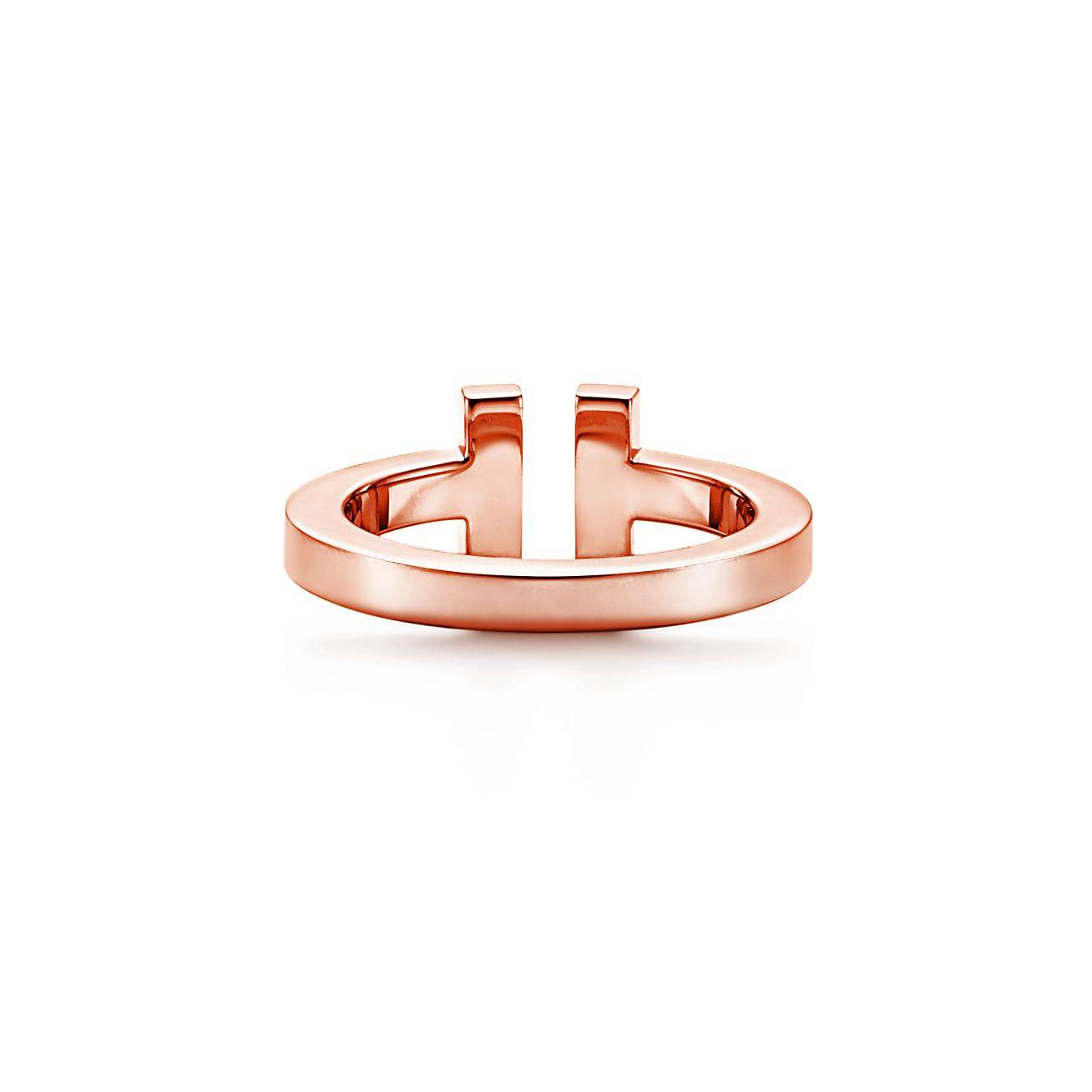 TIFFANY T SQUARE RING IN ROSE GOLD