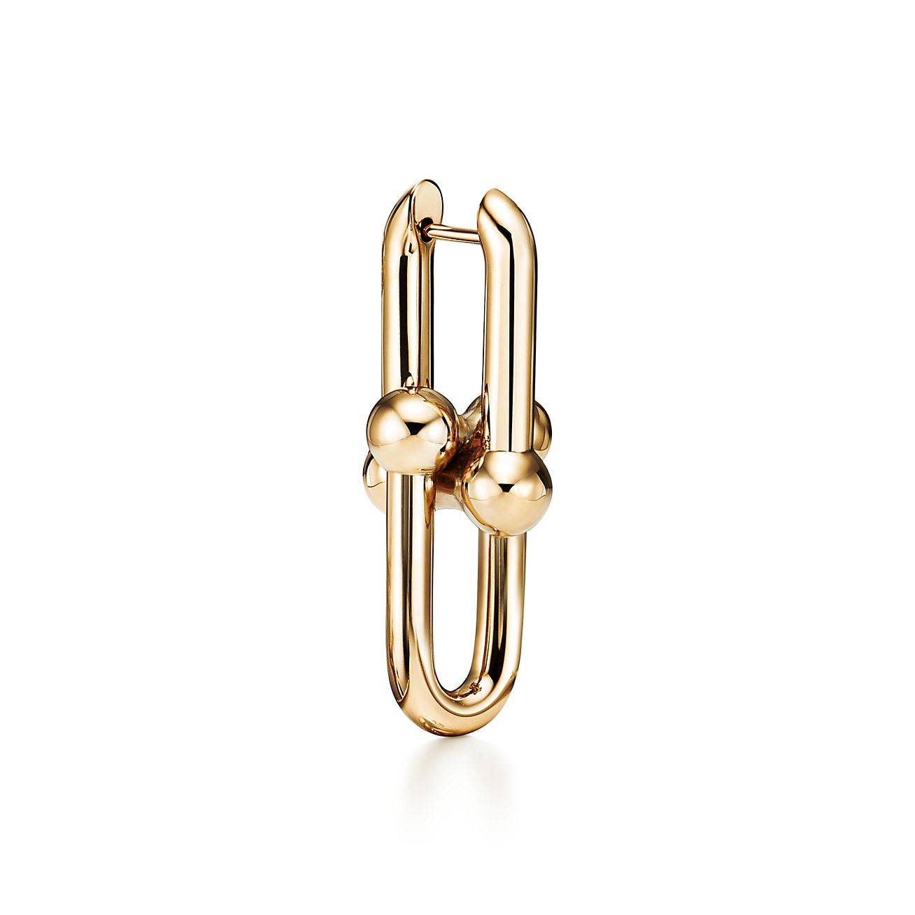 TIFFANY HARDWEAR LINK EARRINGS IN 18K GOLD, SMALL