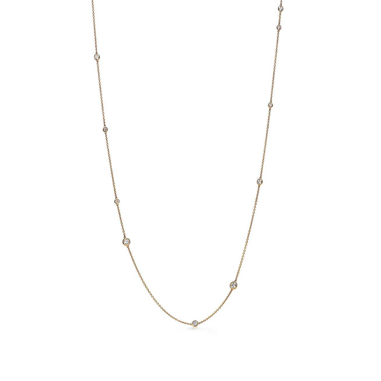 TIFFANY  ELSA PERETTI® DIAMONDS BY THE YARD® SPRINKLE NECKLACE IN YELLOW GOLD WITH DIAMONDS